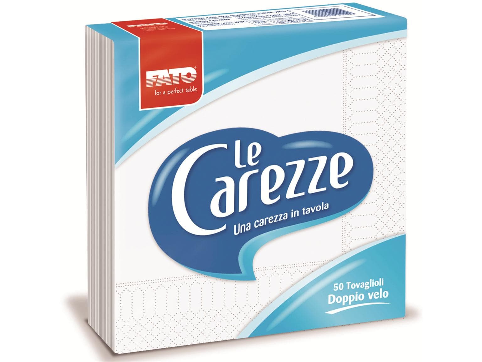 Servietten "Le Carezze", 2-lagig, 38 x 38 cm, 1/4 Falz, weiss