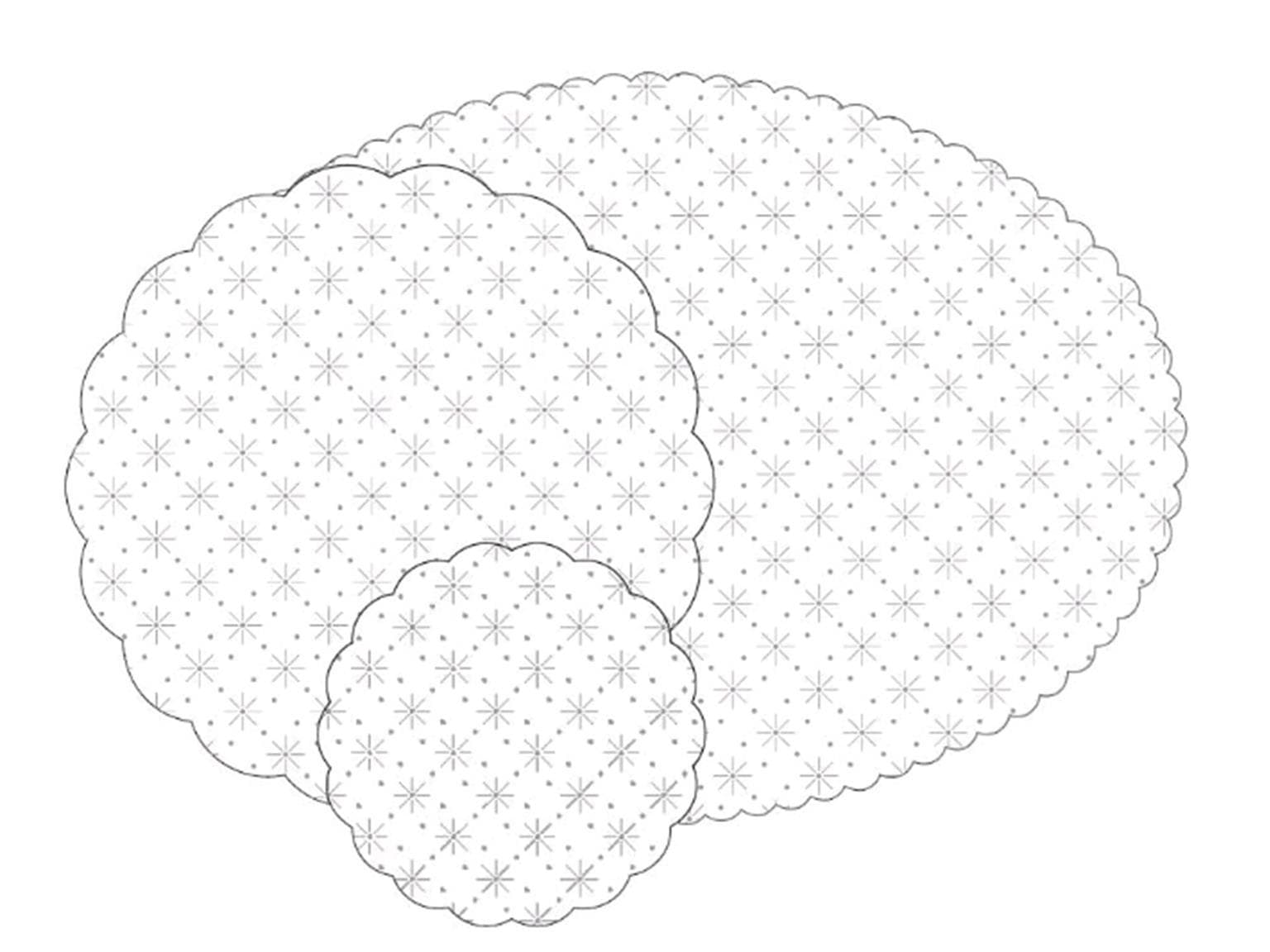 Tassenuntersetzer Tissue 7-lg, ø 180 mm, weiss, mit Sterne-Punkte-Prägung