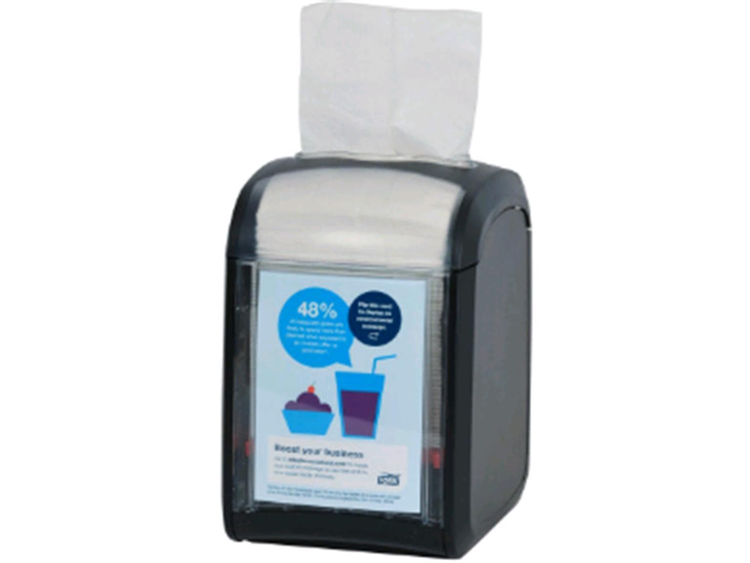 Tork Xpressnap Tischspender Fit, N14 schwarz, B 11.3 x T 14.1 x H 17 cm