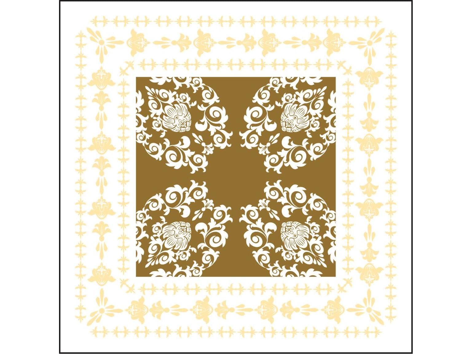 Tassenuntersetzer Tissue 9-lg, 90x90 mm, "PASCAL" gold/creme