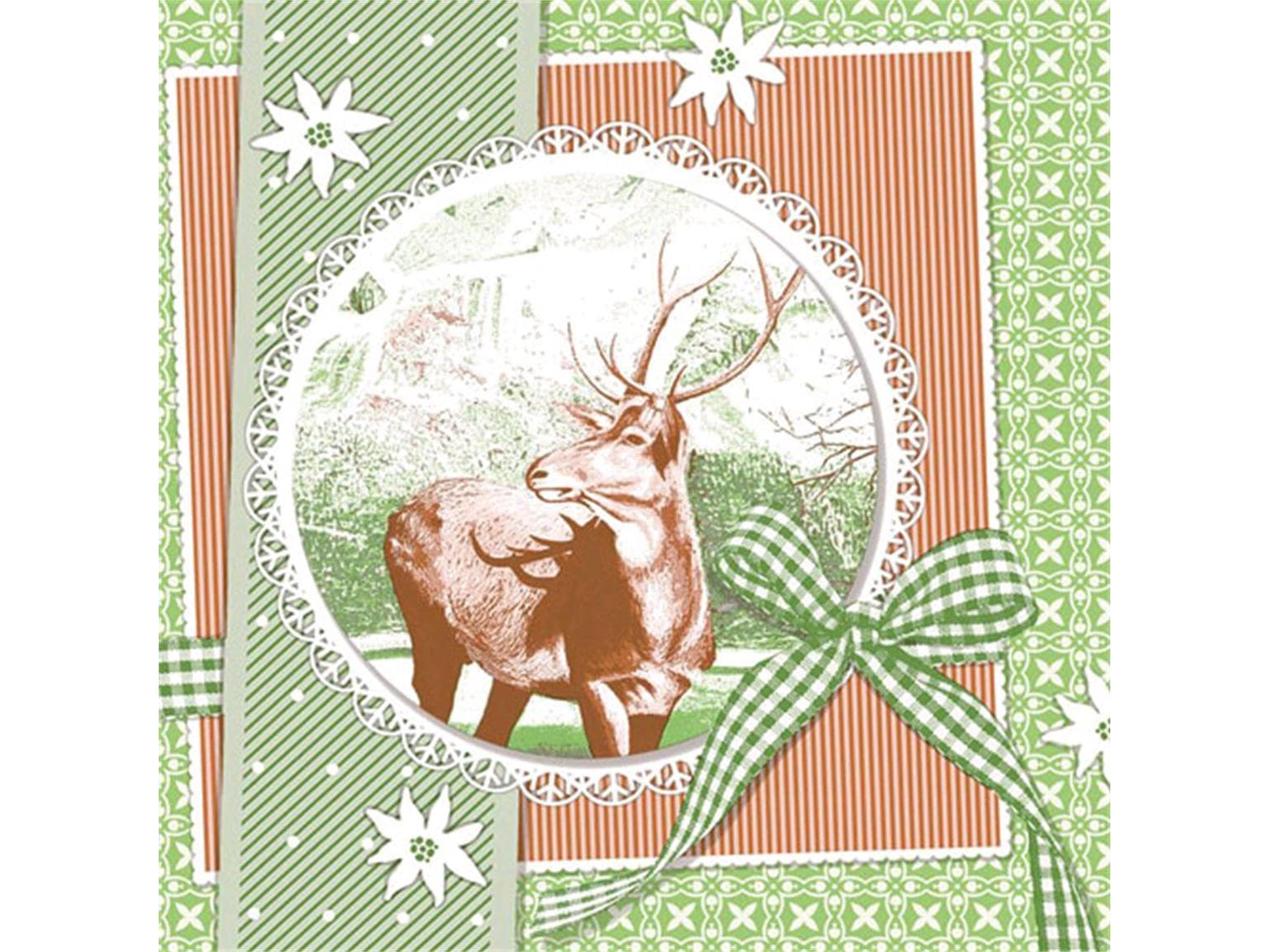 Servietten Airlaid 60 gm2, 40 x 40 cm 1/4 Falz, "FINN", grün