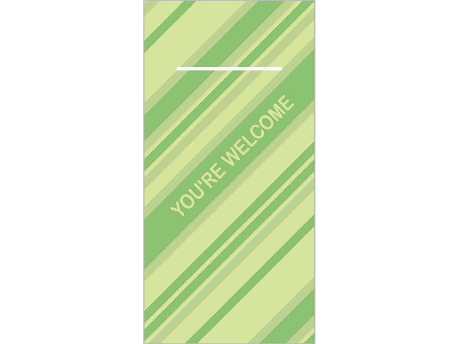 Besteckserviette Airlaid 60 gm2, 40x40cm 1/8 Falz, "you're welcome" fresh-grün