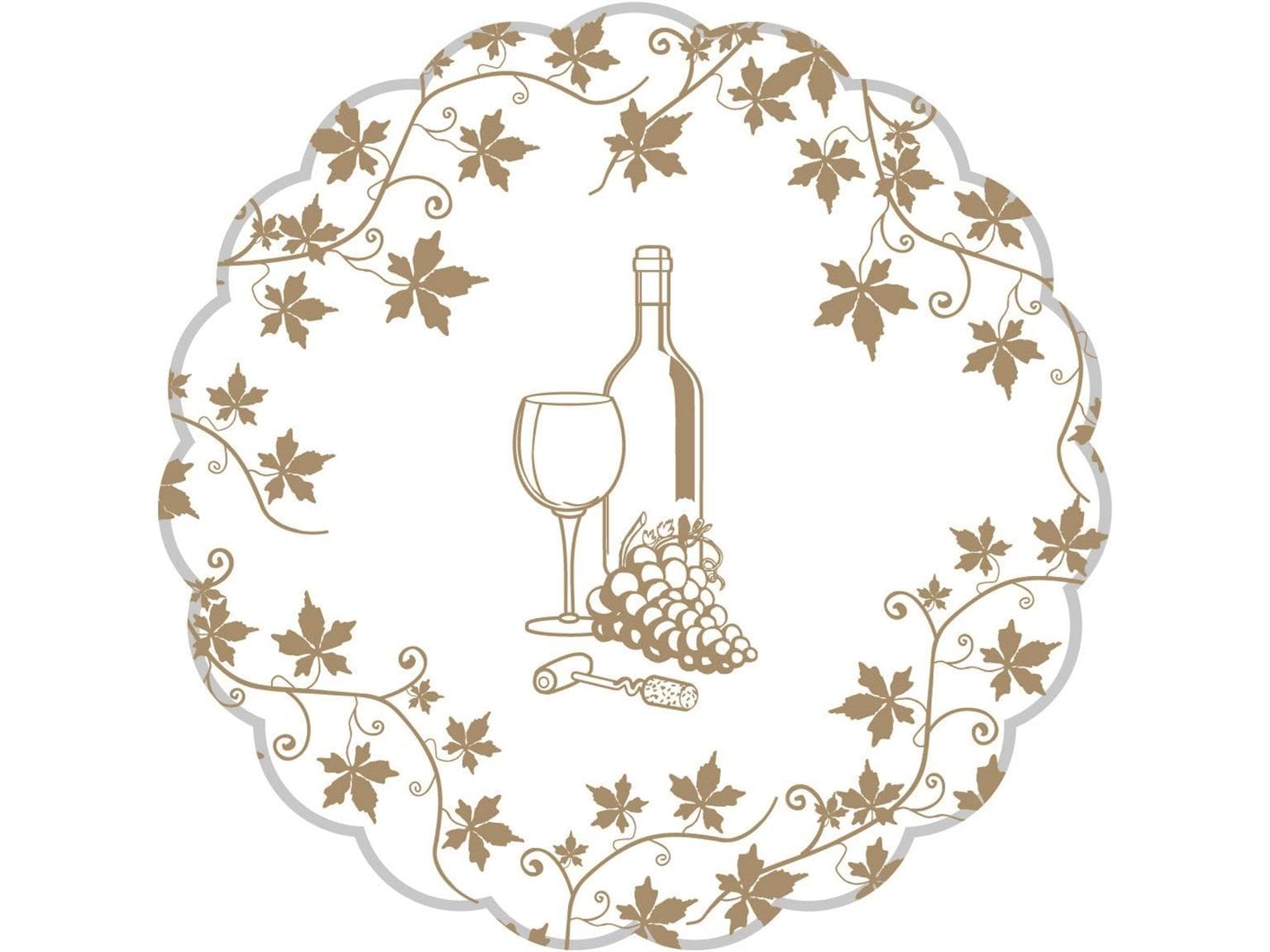 Tassenuntersetzer Tissue 9-lg, ø 105 mm, "WEIN" gold