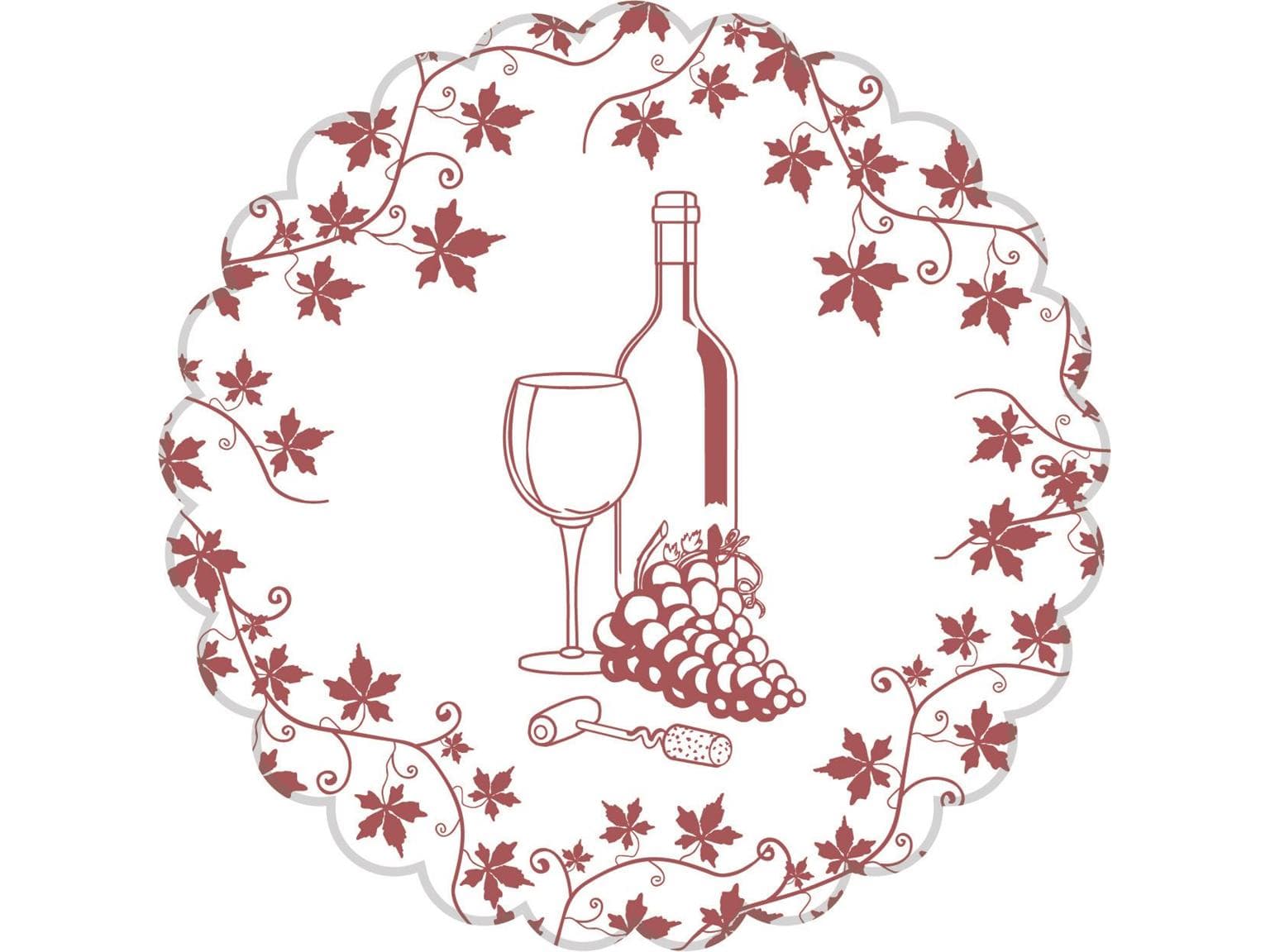 Tassenuntersetzer Tissue 9-lg, ø 105 mm, "WEIN" bordeaux