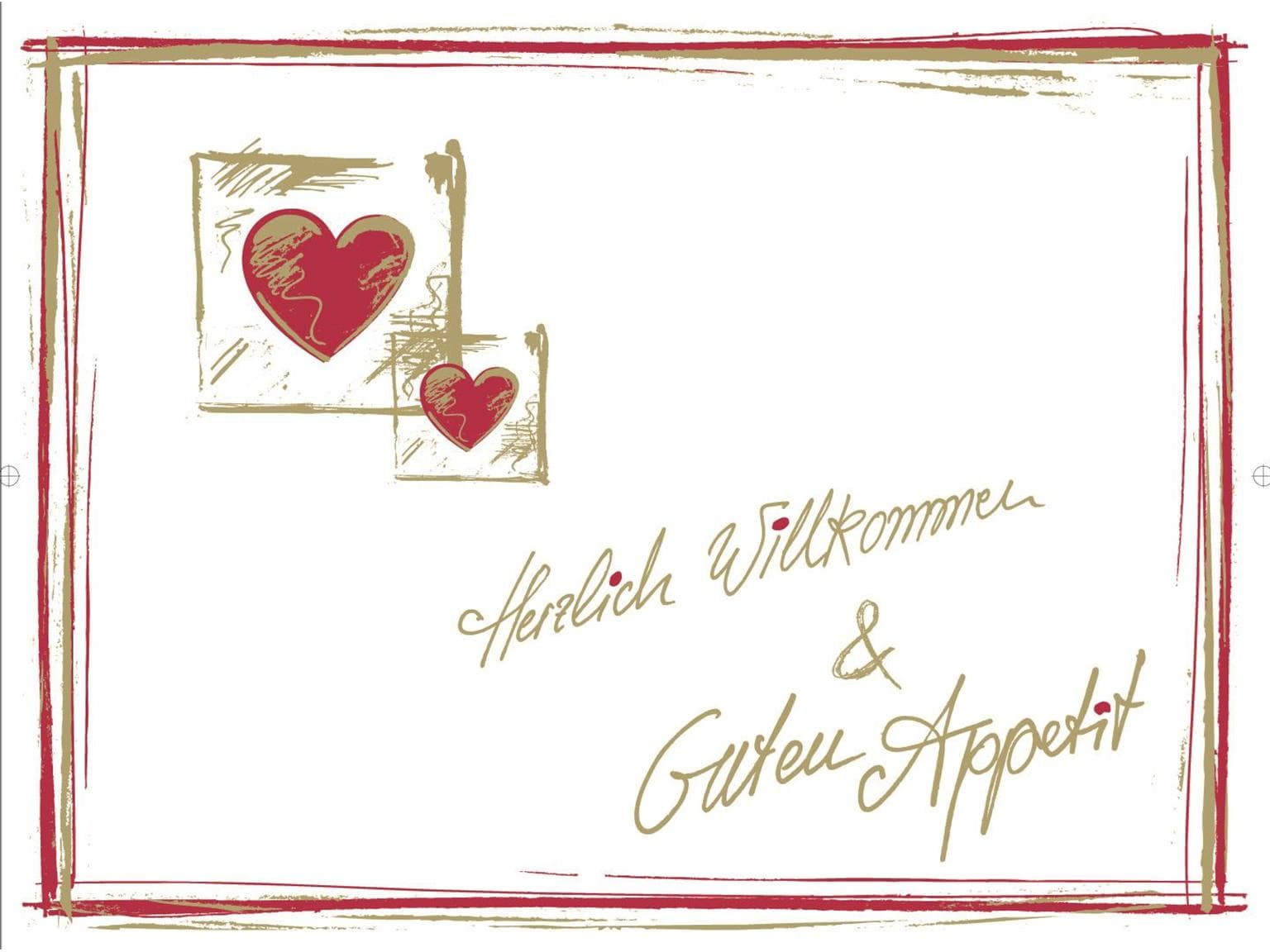 Tischset Tissue 40 gm2, 40 x 30 cm "HERZLICH WILLKOMMEN"