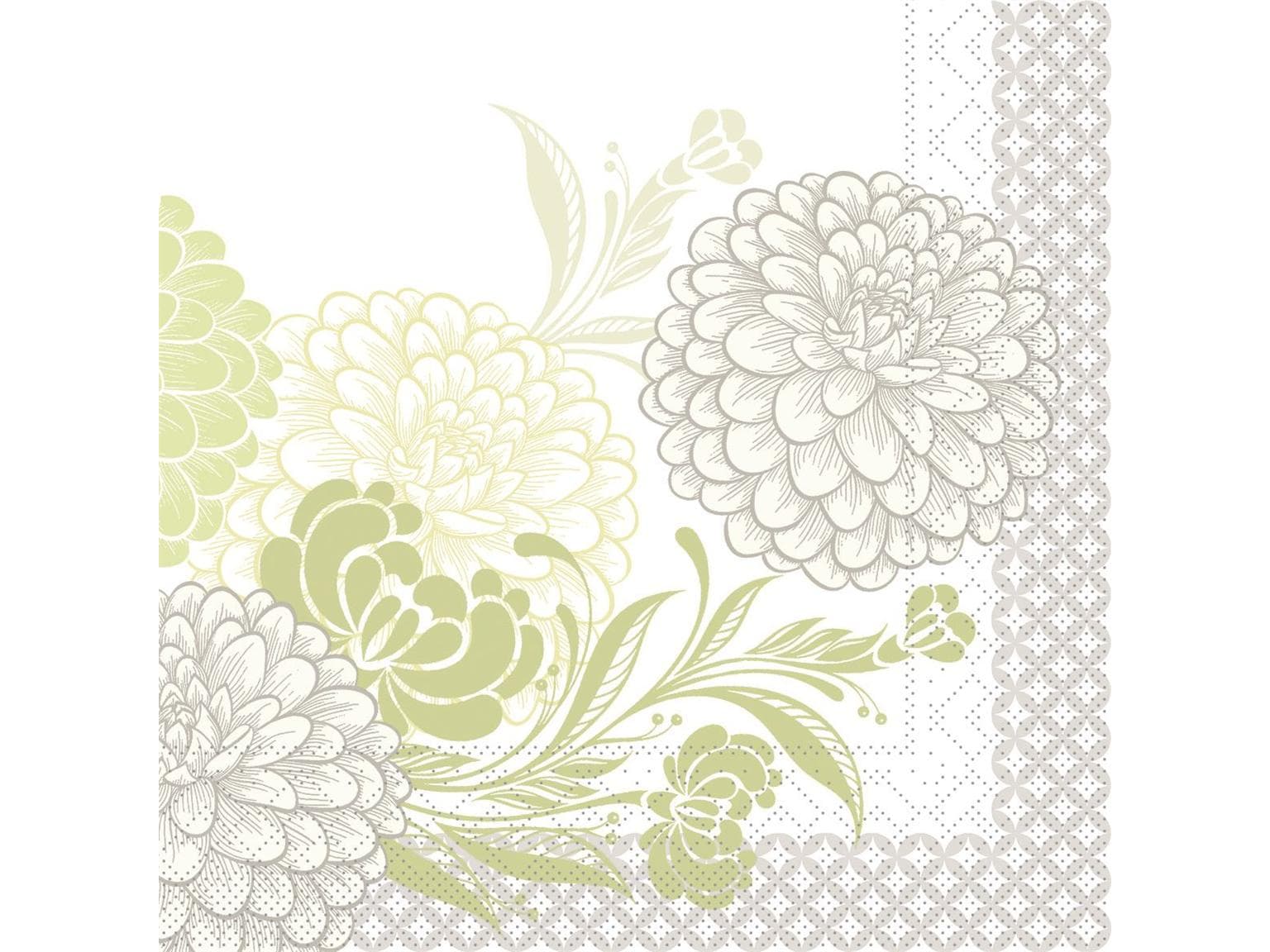 Servietten Tissue 3-lagig, 40 x 40 cm, 1/4 Falz, "CLARISSA" grün