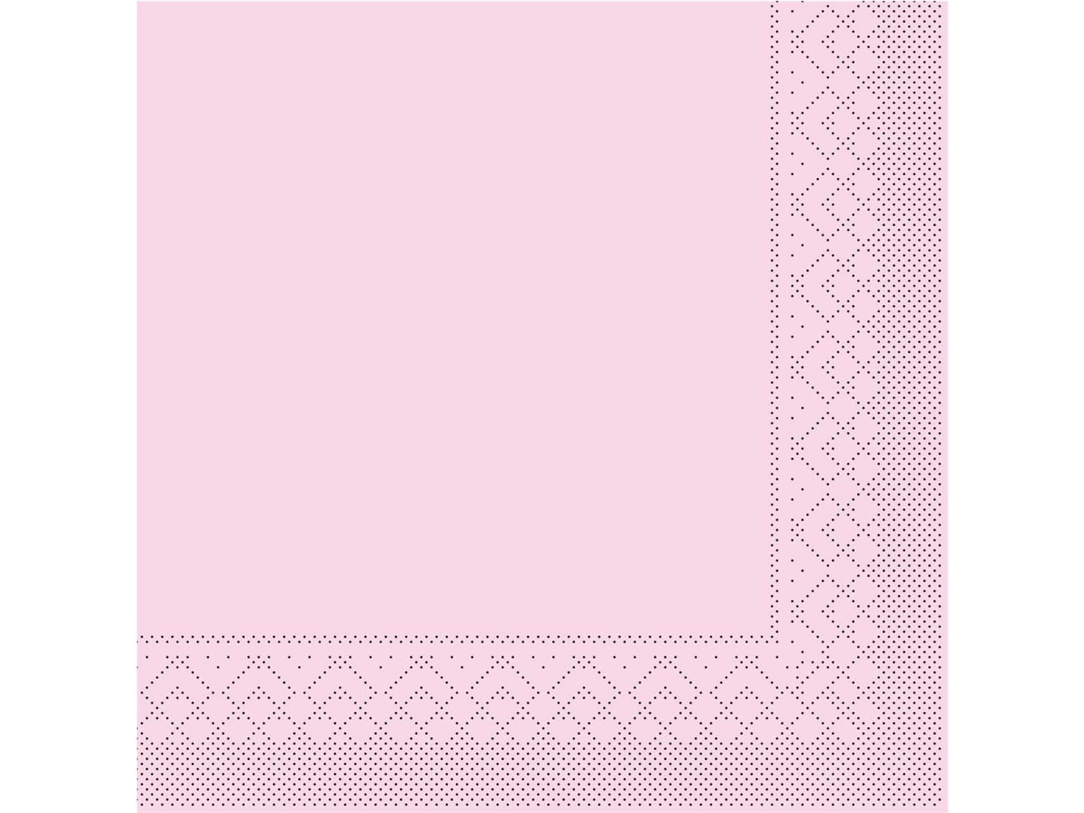 Servietten Tissue 3-lagig, 25 x 25 cm, 1/4 Falz, rosa