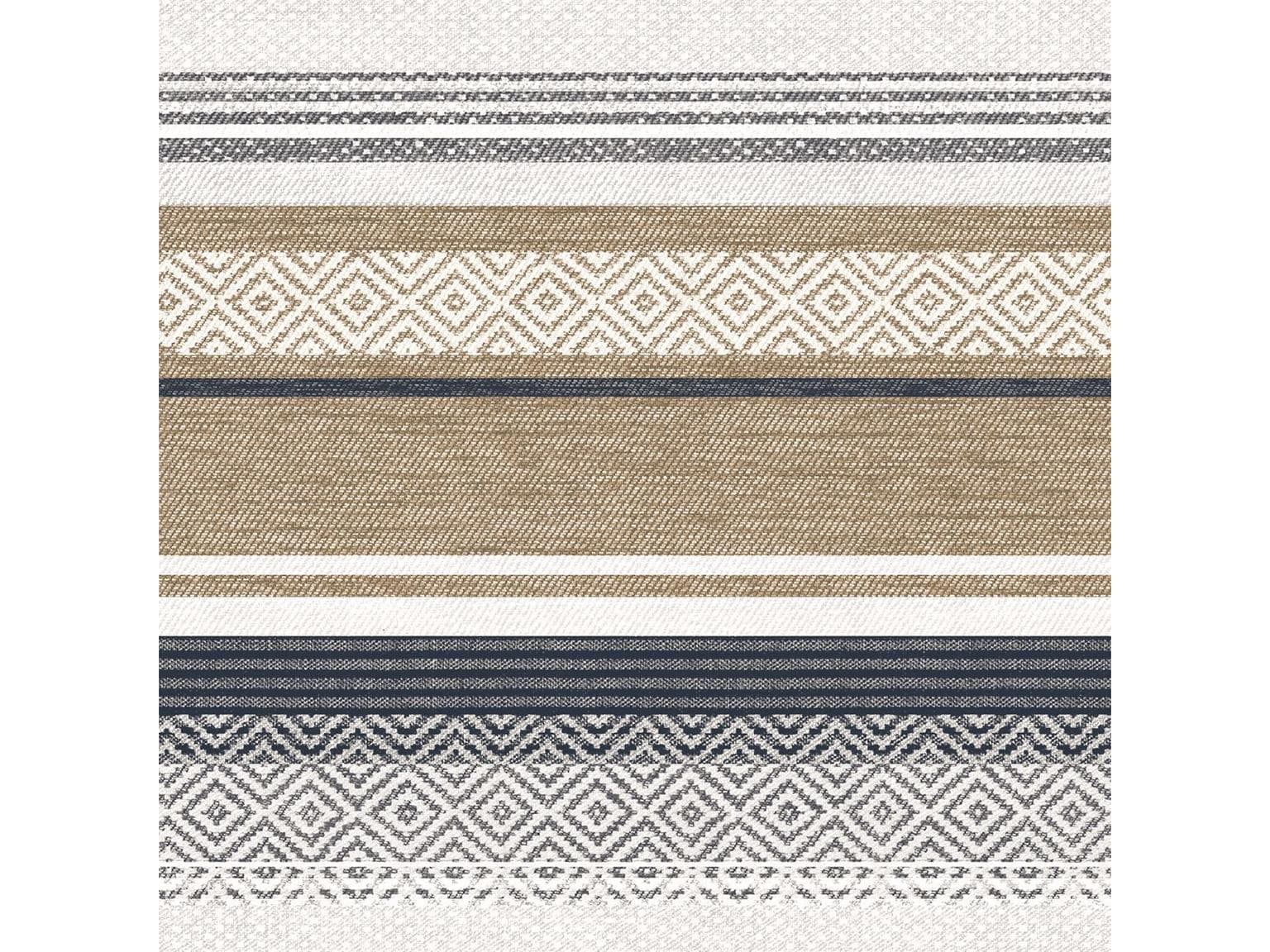 Servietten Airlaid 65 gm2, 40 x 40 cm, 1/4 Falz, "LAGOS" beige/blau