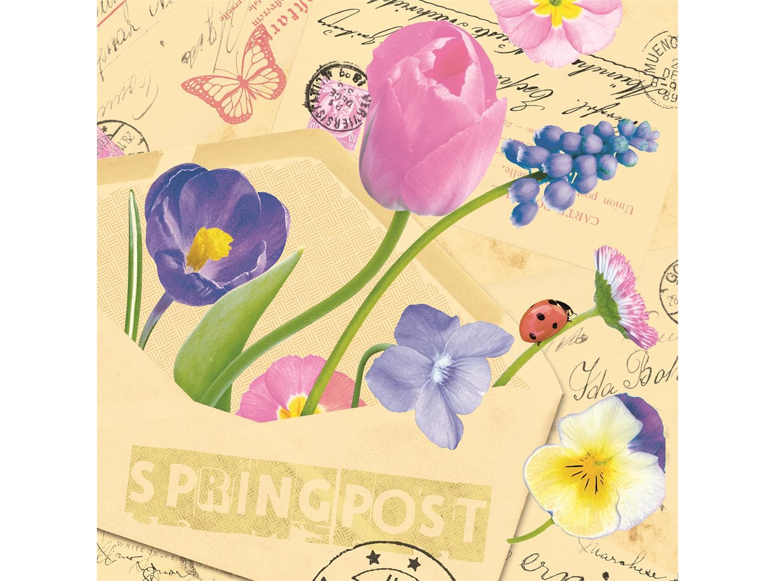 Servietten Airlaid, 40 x 40 cm, 1/4 Falz, "SPRINGPOST"