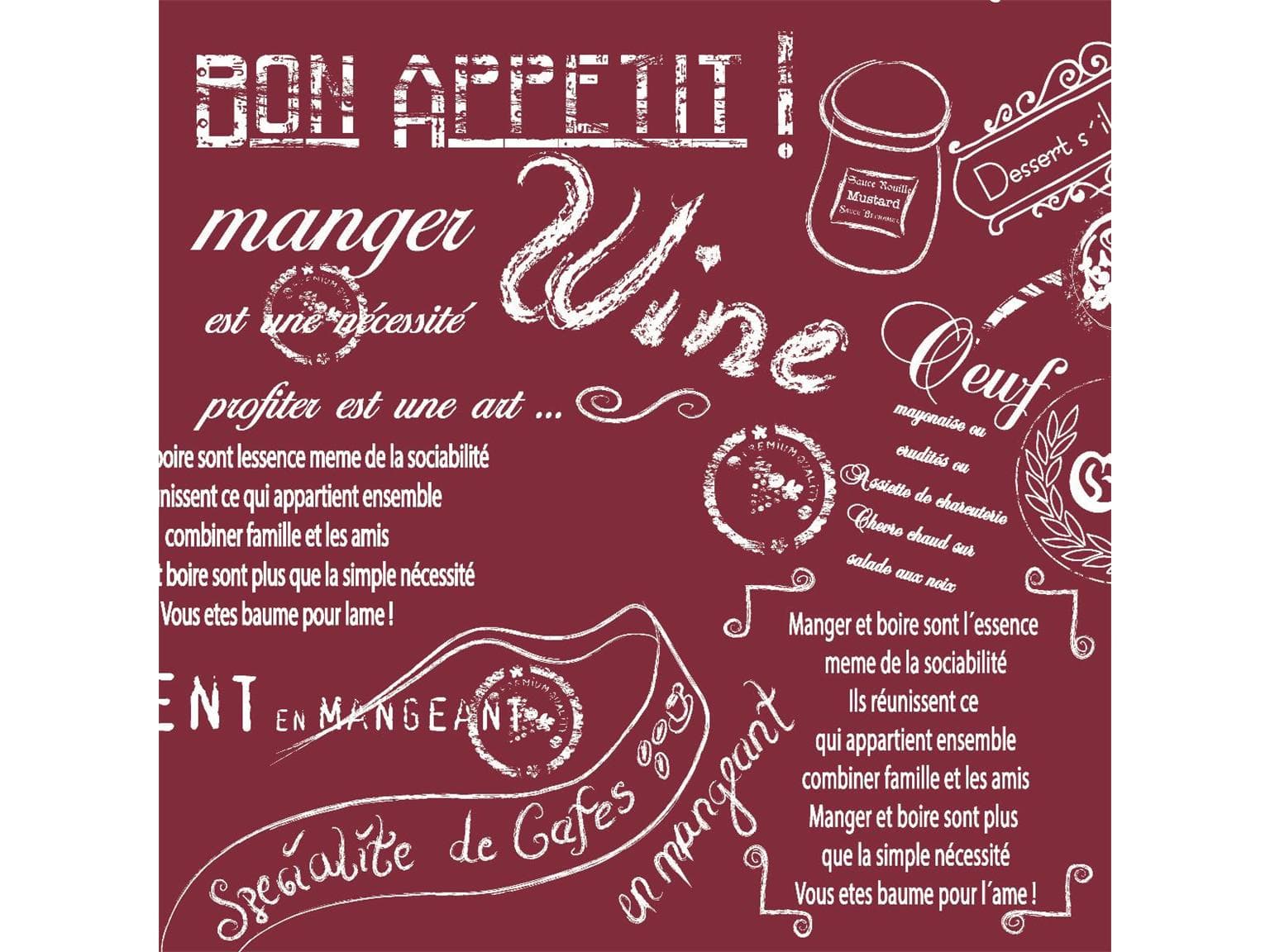 Servietten Airlaid, 40 x 40 cm, 1/4 Falz, "SCRIPT" bordeaux