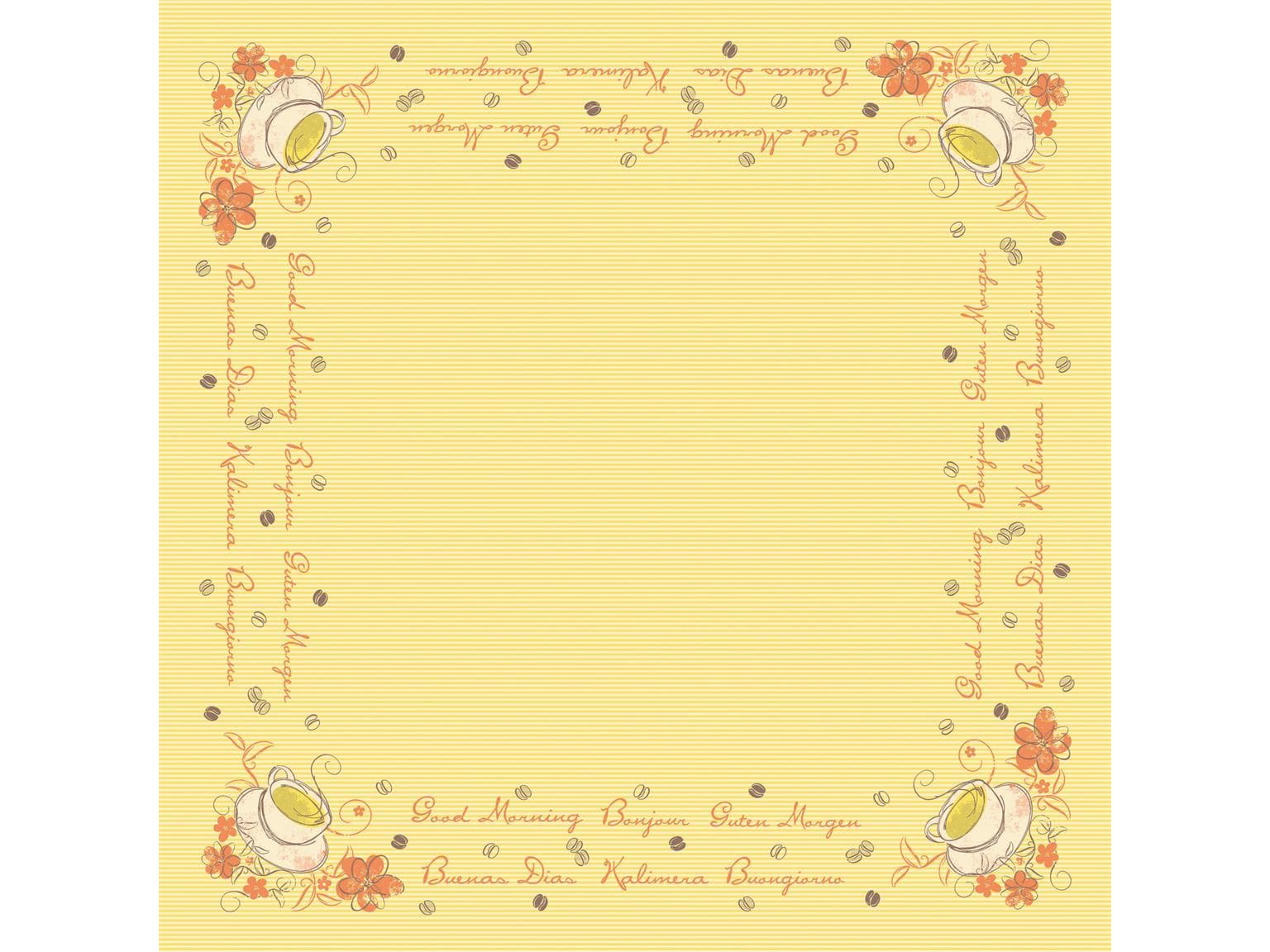 Tischdecken Airlaid, Pearl-Coating , 80 x 80 cm, 1/8 Falz, "SUNNY NEW DAY"