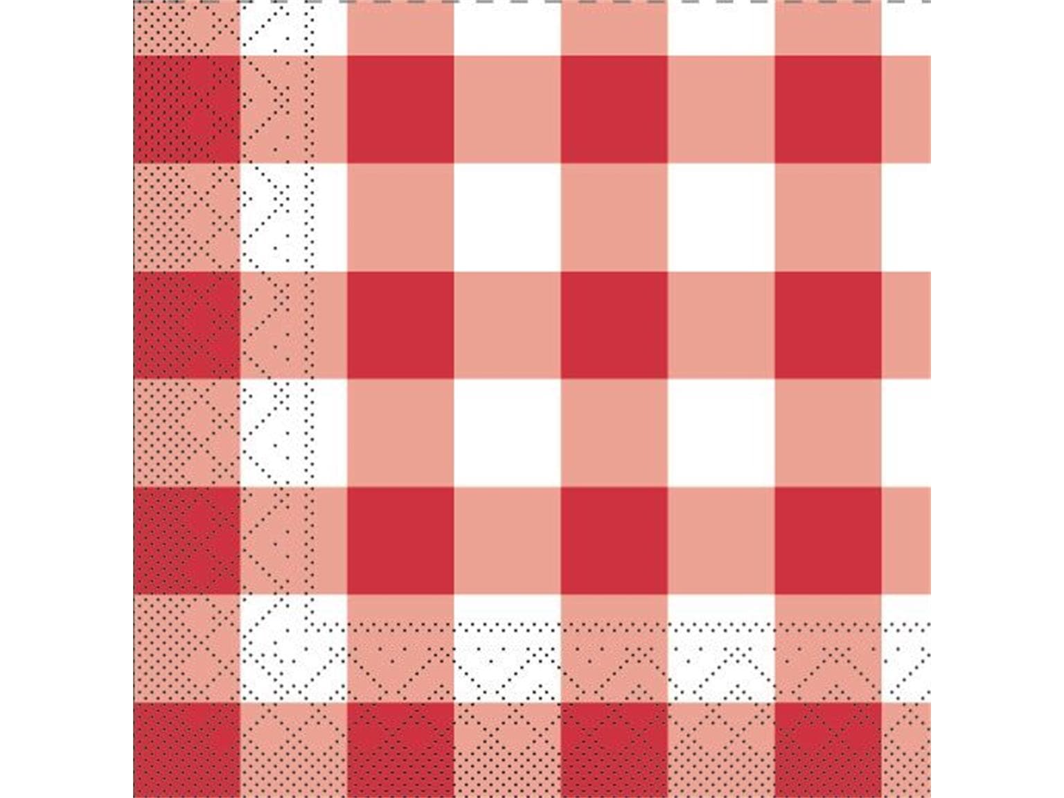 Servietten Tissue 3-lagig, 33 x 33 cm, 1/4 Falz, "KARO" rot