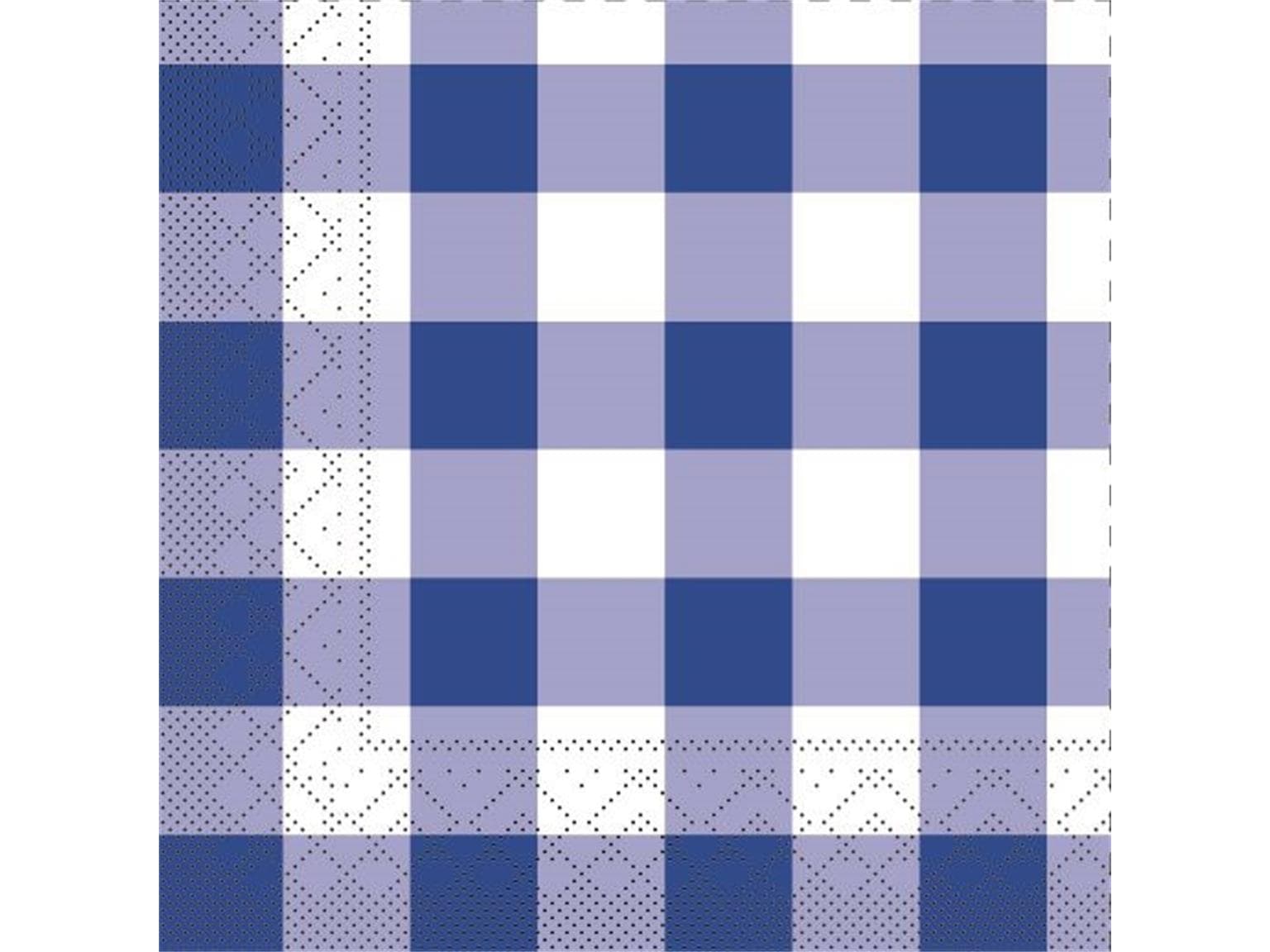 Servietten Tissue 3-lagig, 33 x 33 cm, 1/4 Falz, "KARO" blau