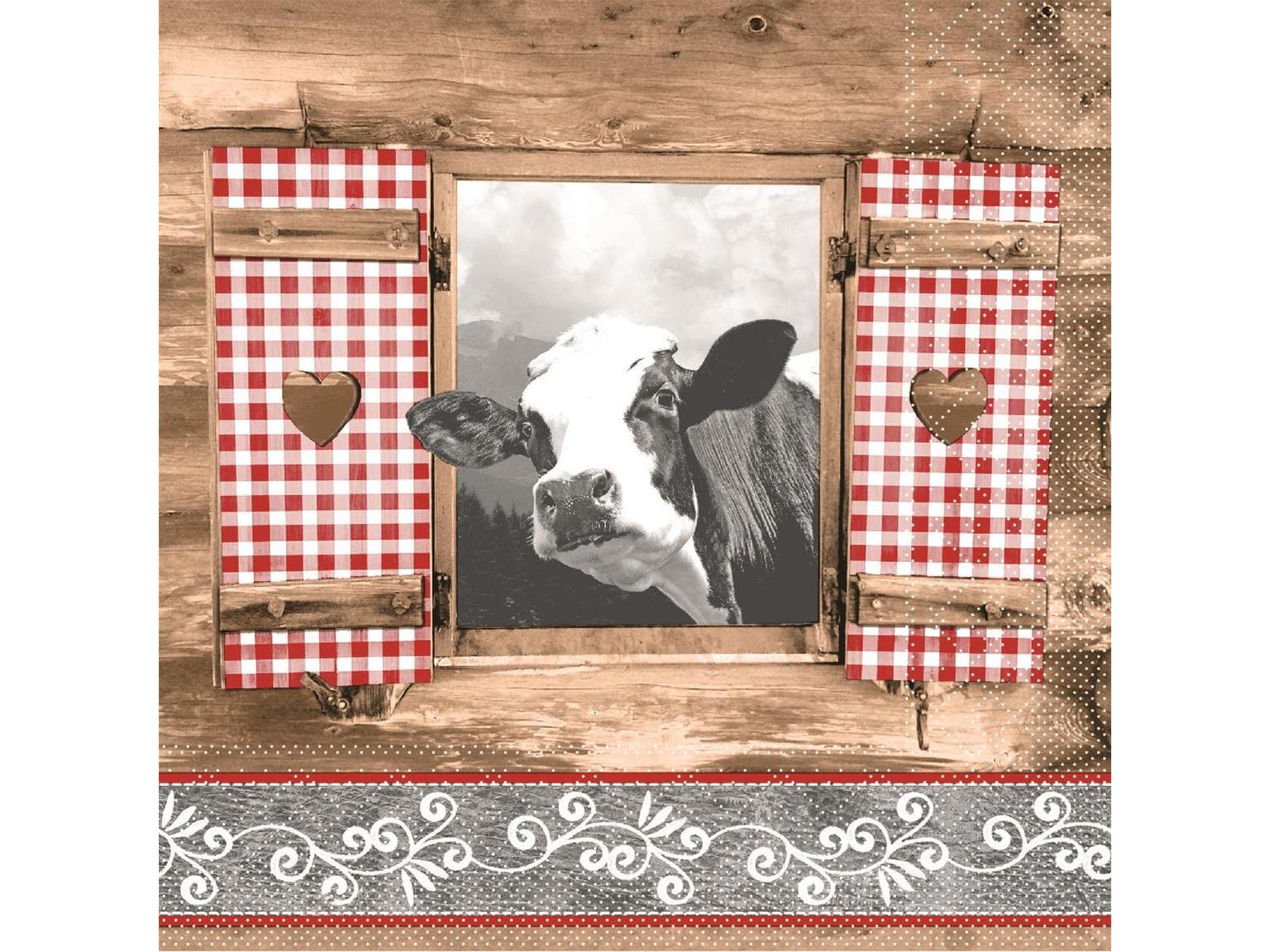 Servietten Tissue 3-lagig, 33 x 33 cm, 1/4 Falz, "ALMBLICK"