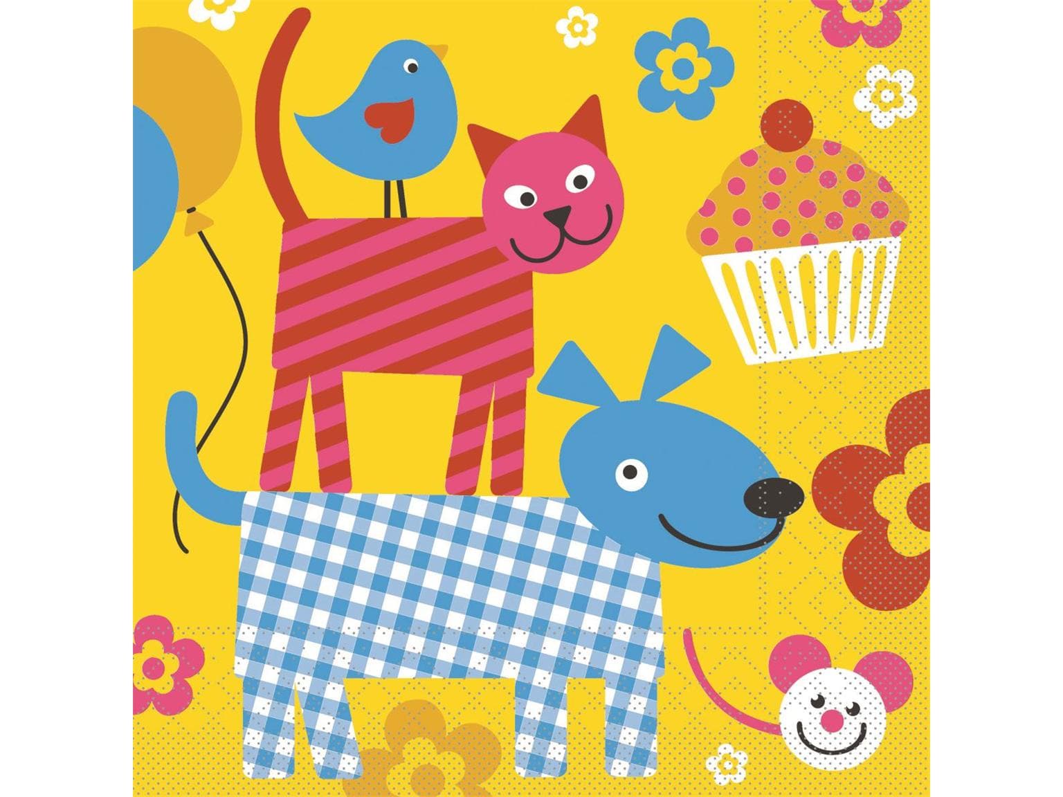 Servietten Tissue 3-lagig, 33 x 33 cm, 1/4 Falz, "HAPPY KIDS" Kindermotiv
