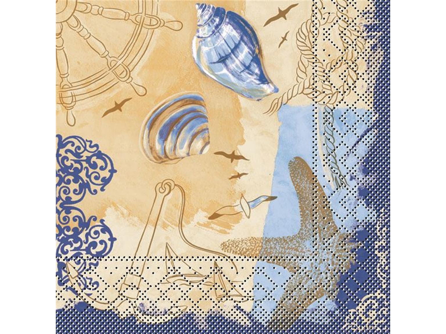 Servietten Tissue 3-lagig, 33 x 33 cm, 1/4 Falz, "DEL MAR"