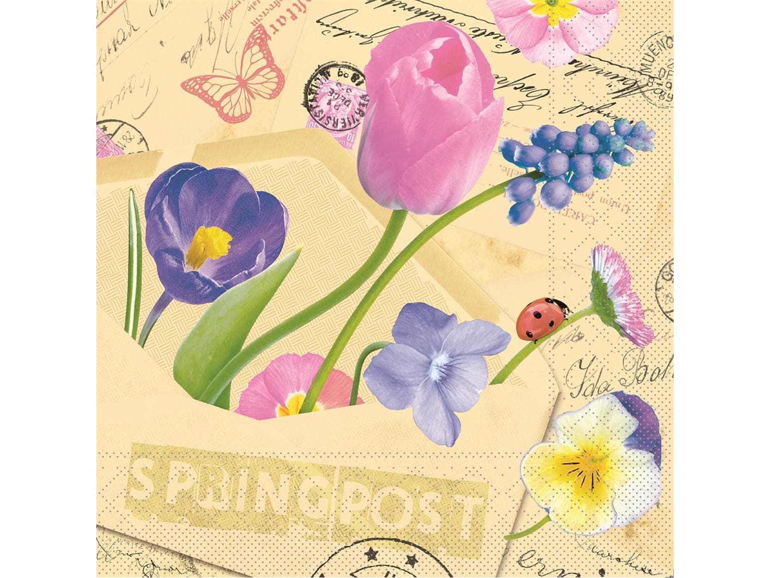 Servietten Tissue 3-lagig, 40 x 40 cm, 1/4 Falz, "SPRINGPOST"