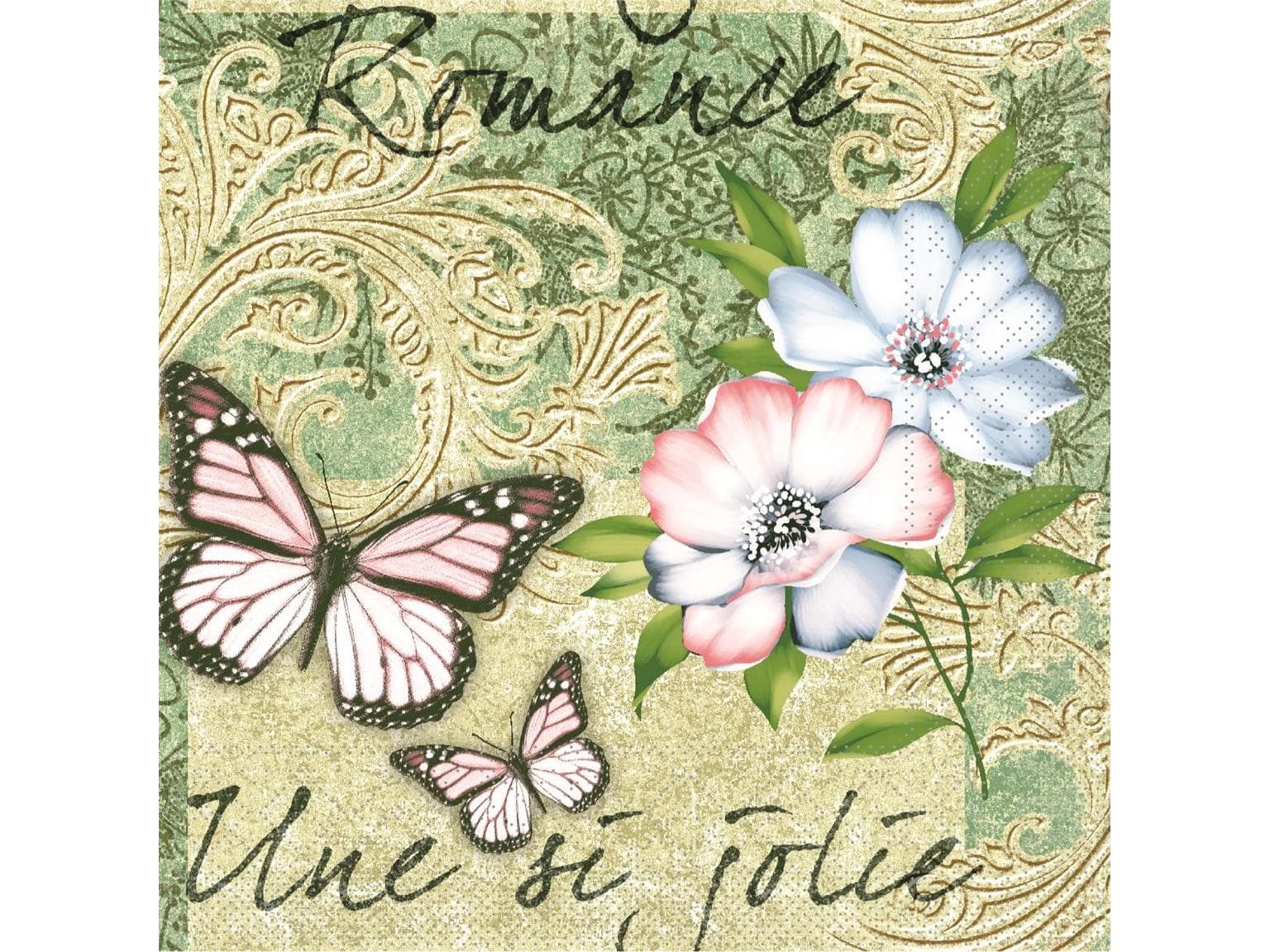 Servietten Tissue 3-lagig, 40 x 40 cm, 1/4 Falz, "JOLIE"