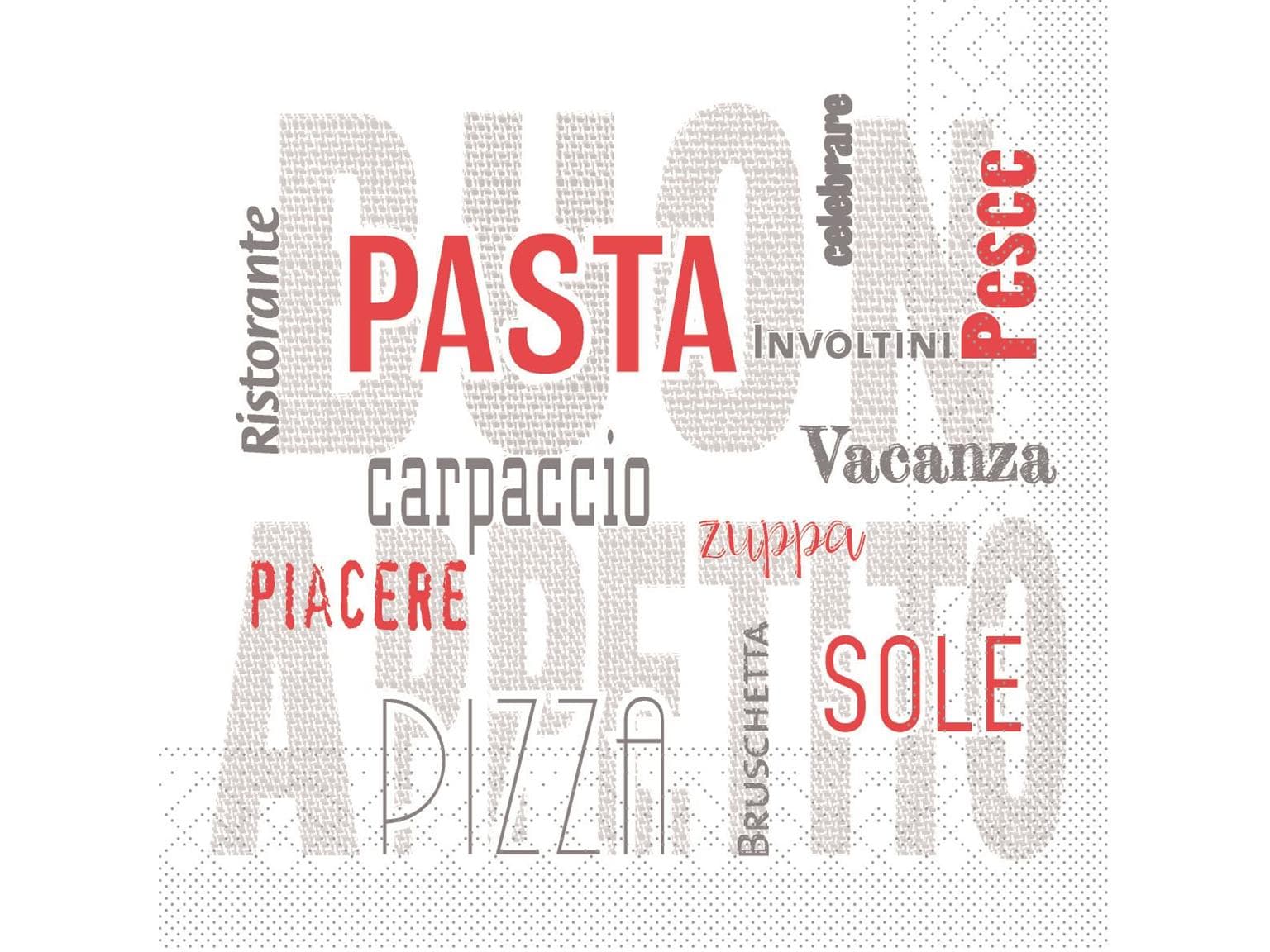 Servietten Tissue 3-lagig, 40 x 40 cm, 1/4 Falz, "PASTA"