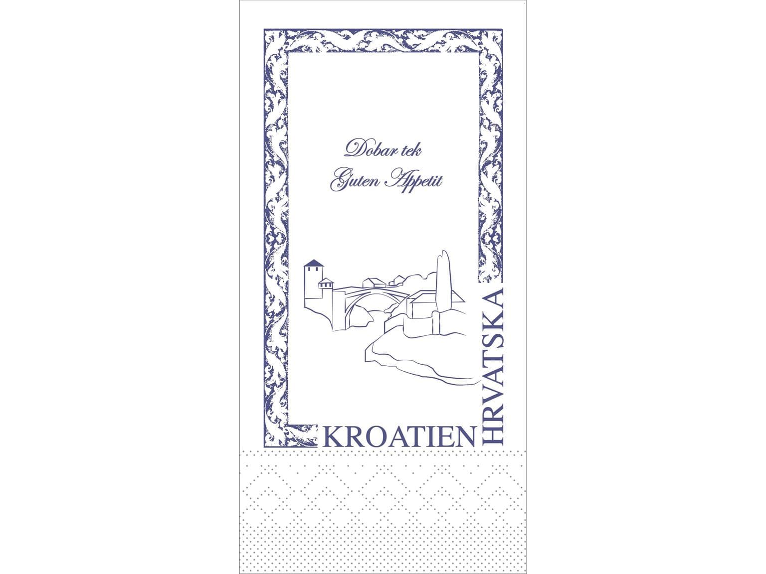 Servietten Tissue 2-lagig, 40 x 40 cm, 1/8 Falz, "KROATIEN"