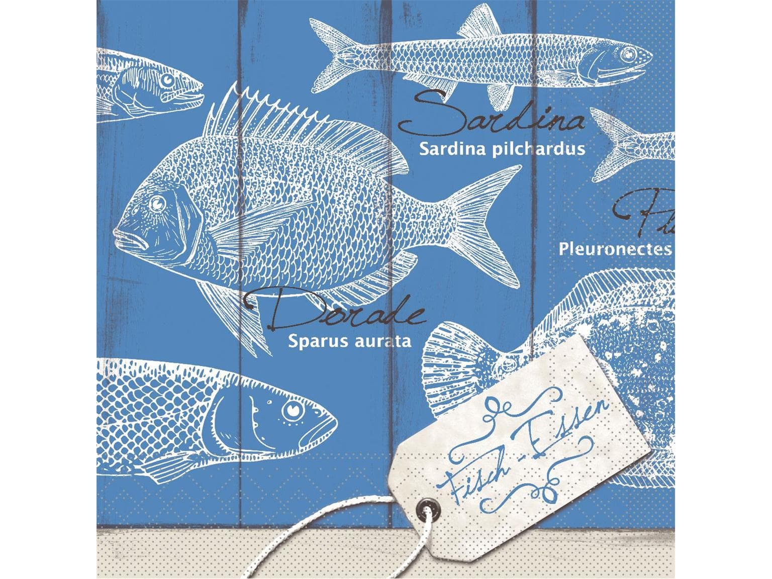 Servietten Tissue 3-lagig, 40 x 40 cm, 1/4 Falz, "FISCH-ESSEN"
