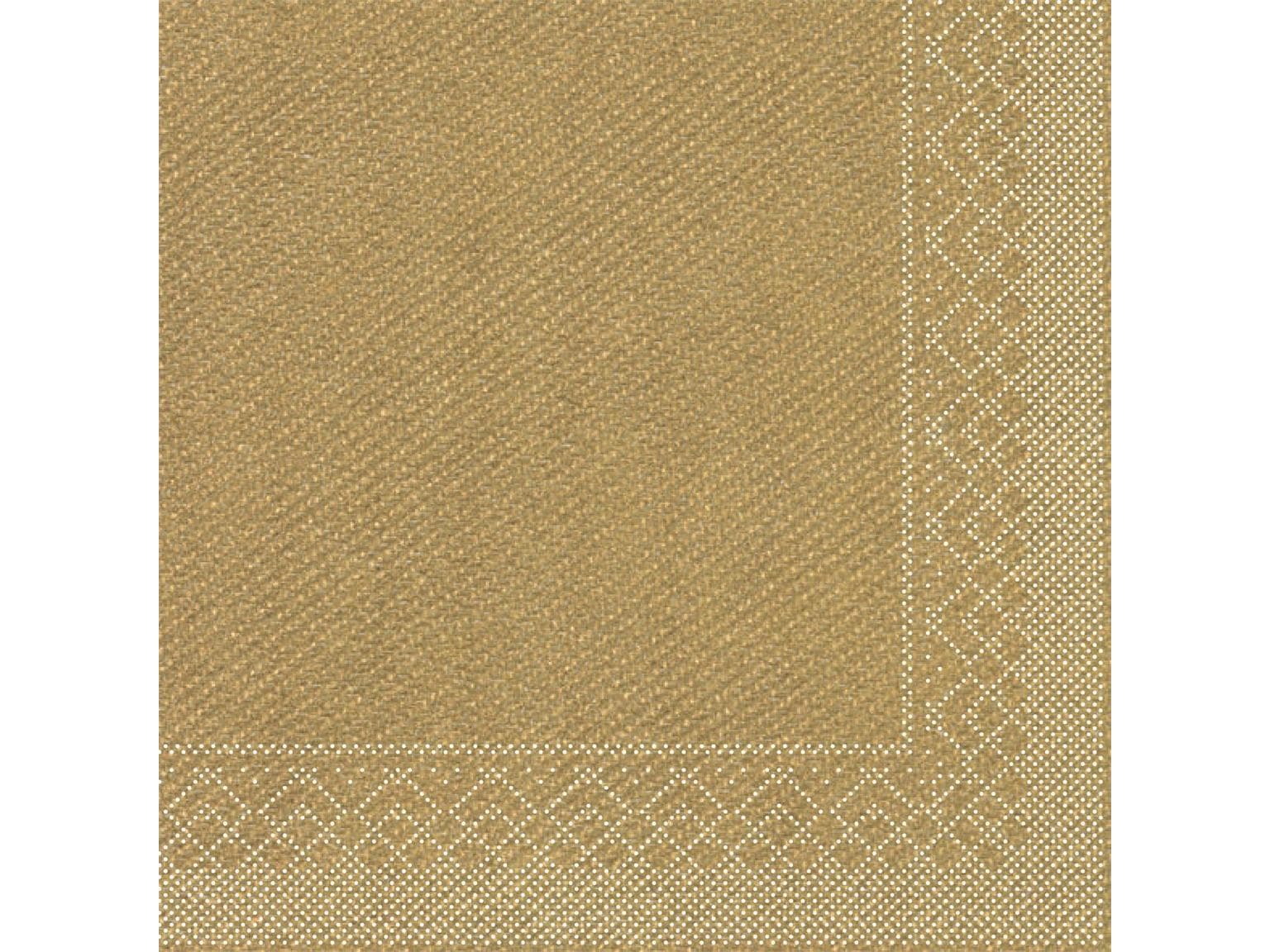 Servietten Tissue 3-lagig, 33 x 33 cm, 1/4 Falz, gold