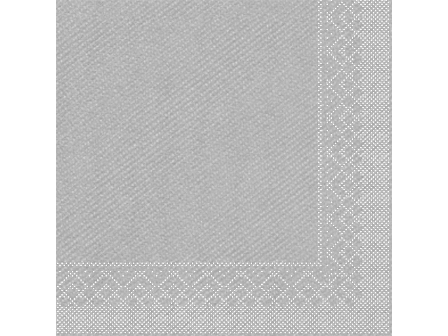 Servietten Tissue 3-lagig, 33 x 33 cm, 1/4 Falz, silber