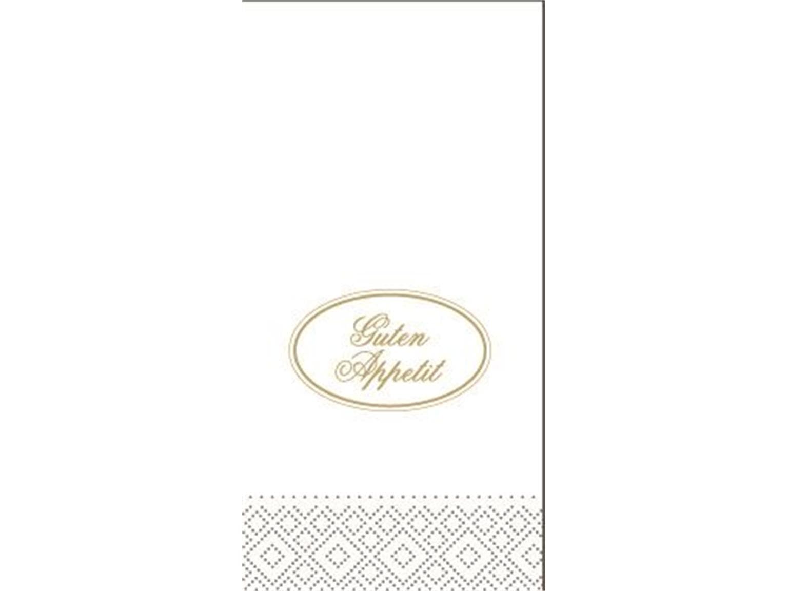 Servietten Tissue 3-lagig, 33 x 33 cm, 1/8 Falz, "GUTEN APPETIT", gold/grau