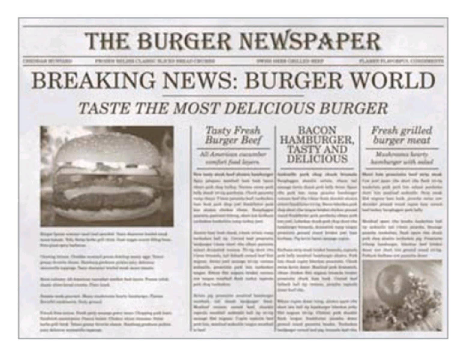 Tischset Papier, 40 x 30 cm, Newspaper  "grau"