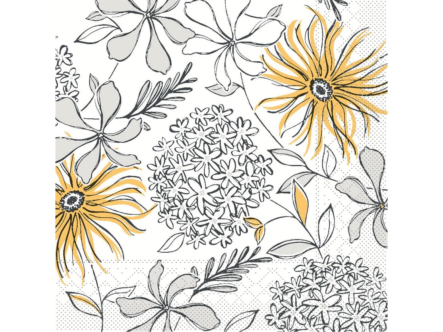 Servietten Softpoint, 40 x 40 cm, 1/4 Falz, Hilde  "gelb/schwarz"