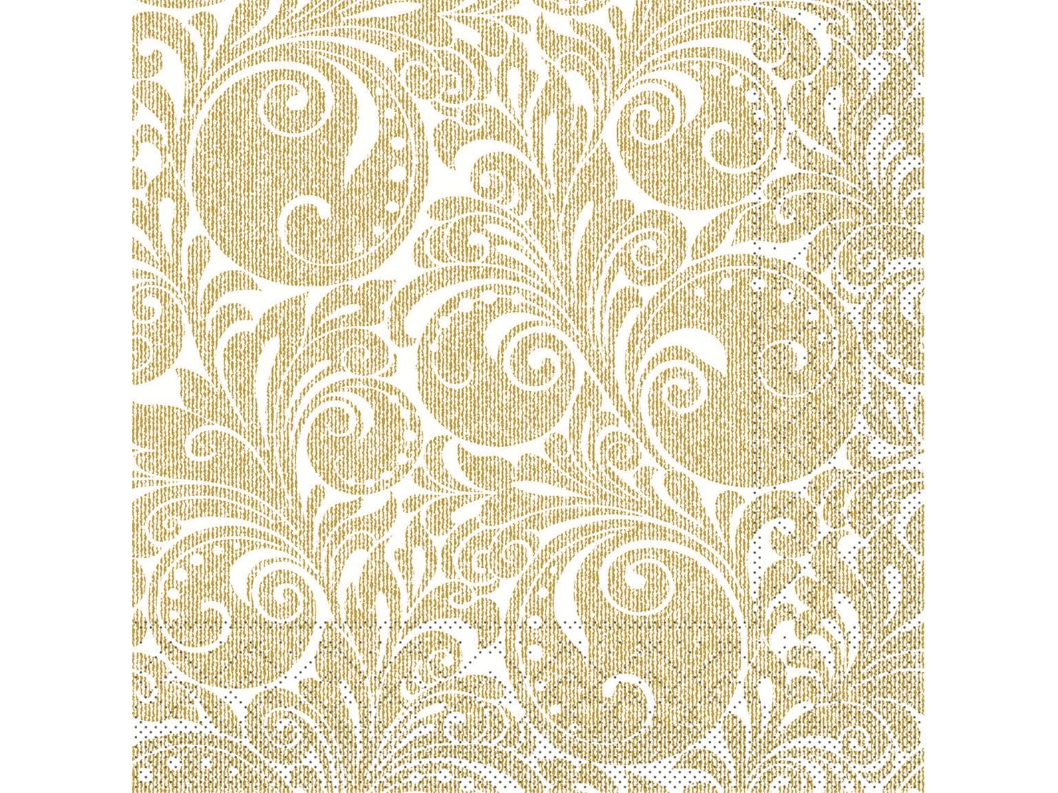 Servietten Tissue 3-lagig, 40 x 40 cm, 1/4 Falz, Jordan  "weiss/gold"