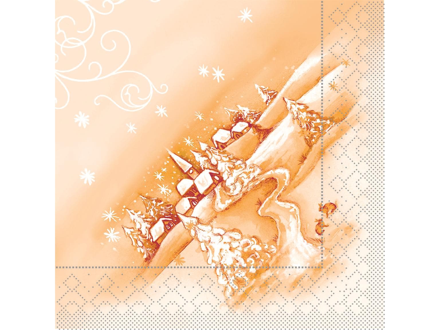 Servietten Tissue 3-lagig, 40 x 40 cm, 1/4 Falz, Silence  "aprikot"