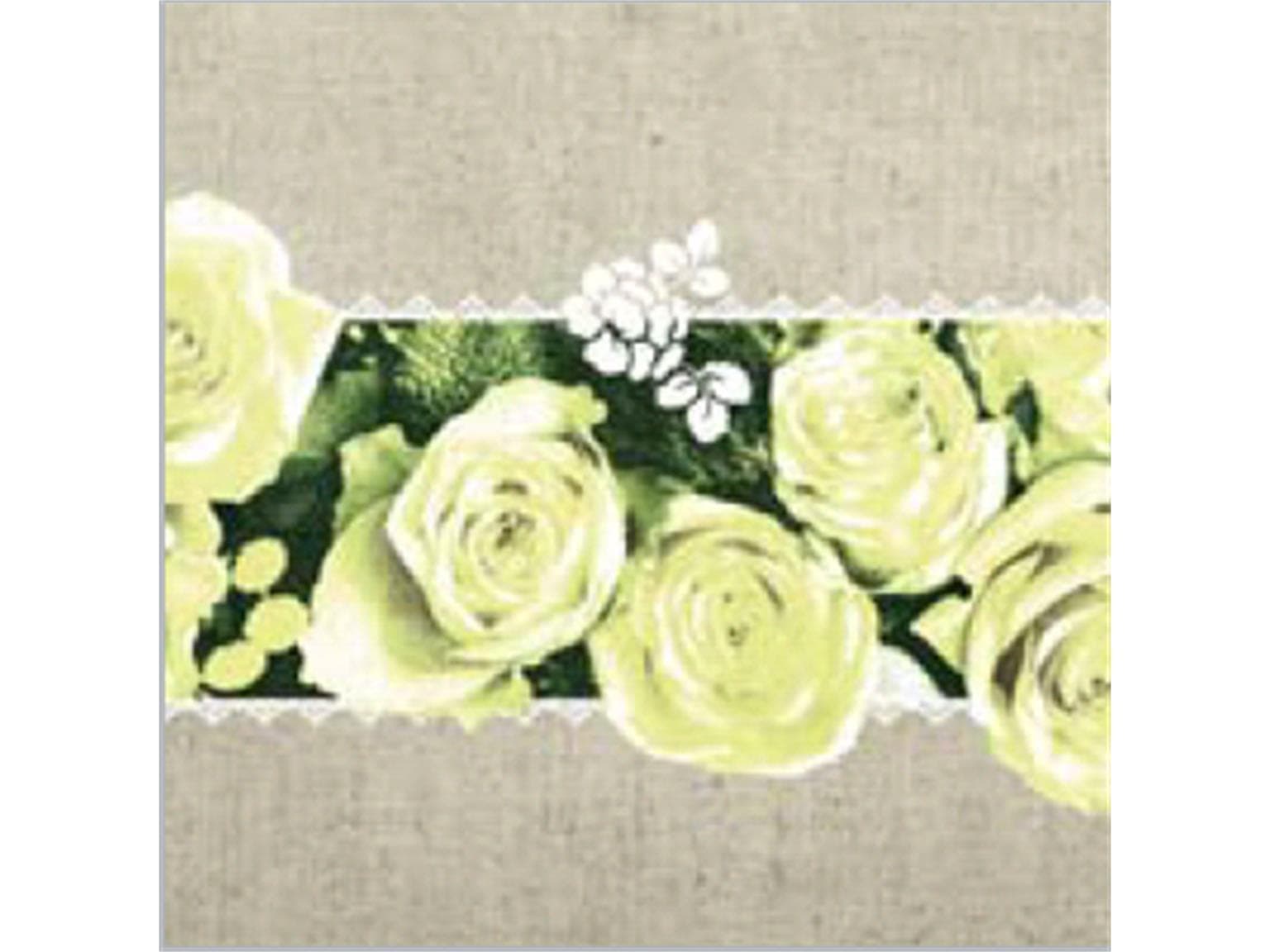 Servietten Airlaid 65 gm2, 40 x 40 cm 1/4 Falz, "LOVELY ROSES" gelb