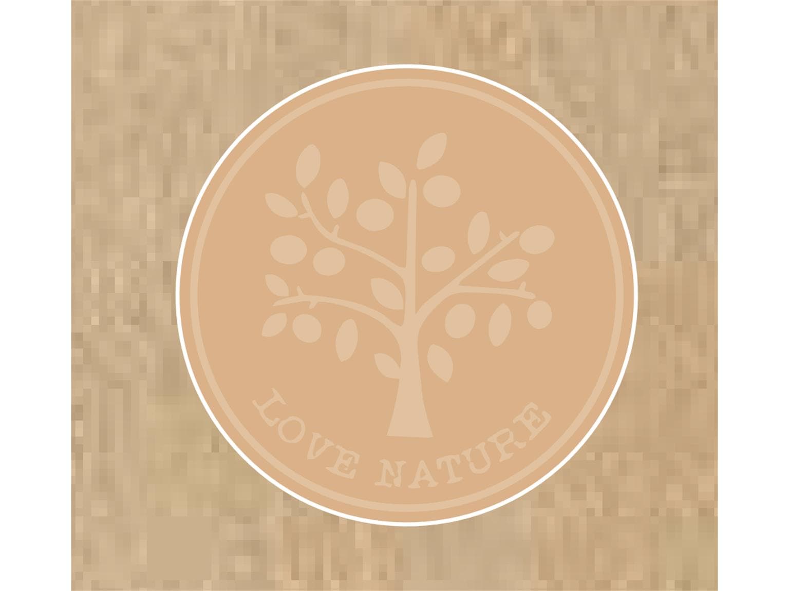 Untersetzer, ø 90 mm rund, Love Nature, Tissuewatte + Graspapier