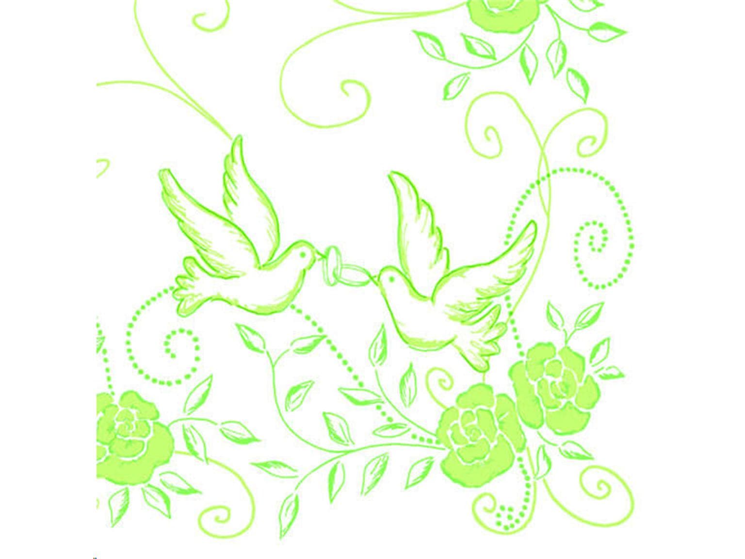 Servietten Airlaid 60 gm2, 40 x 40 cm 1/4 Falz, Hochzeit (grün)