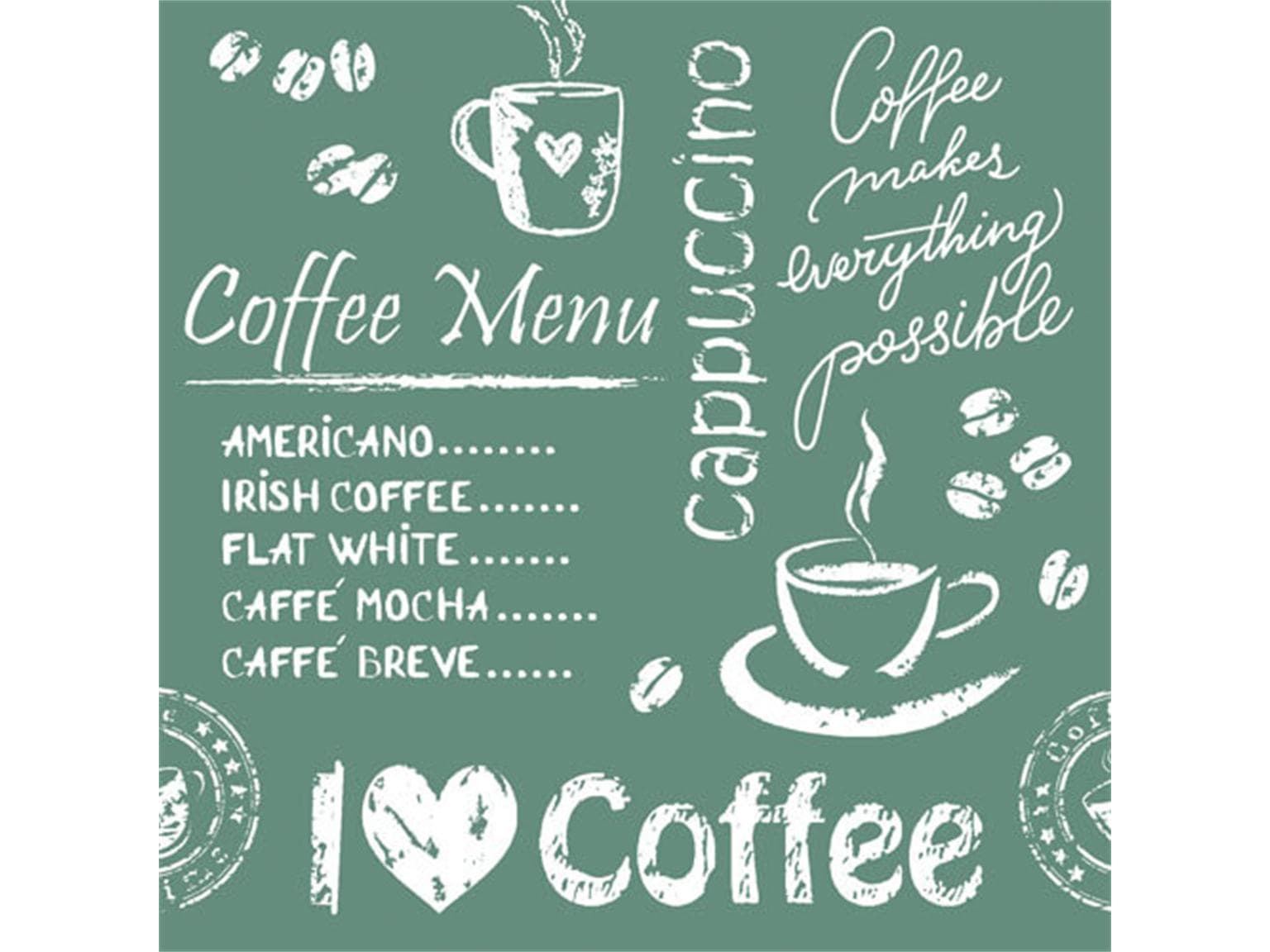 Untersetzer, 90 x 90 mm eckig, 9-lagig, Coffee time (anthrazit), Tissuewatte