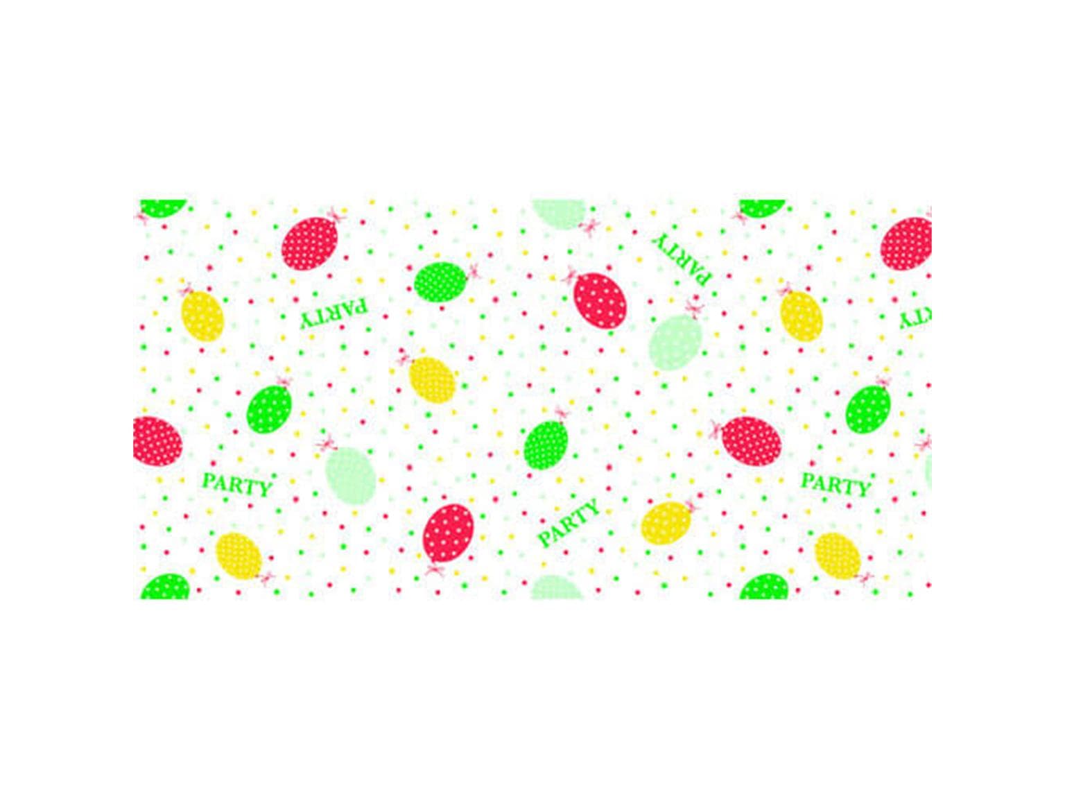 Tischläufer Airlaid, 40 cm x 24 lfm, Party Ballons (rot/grün)