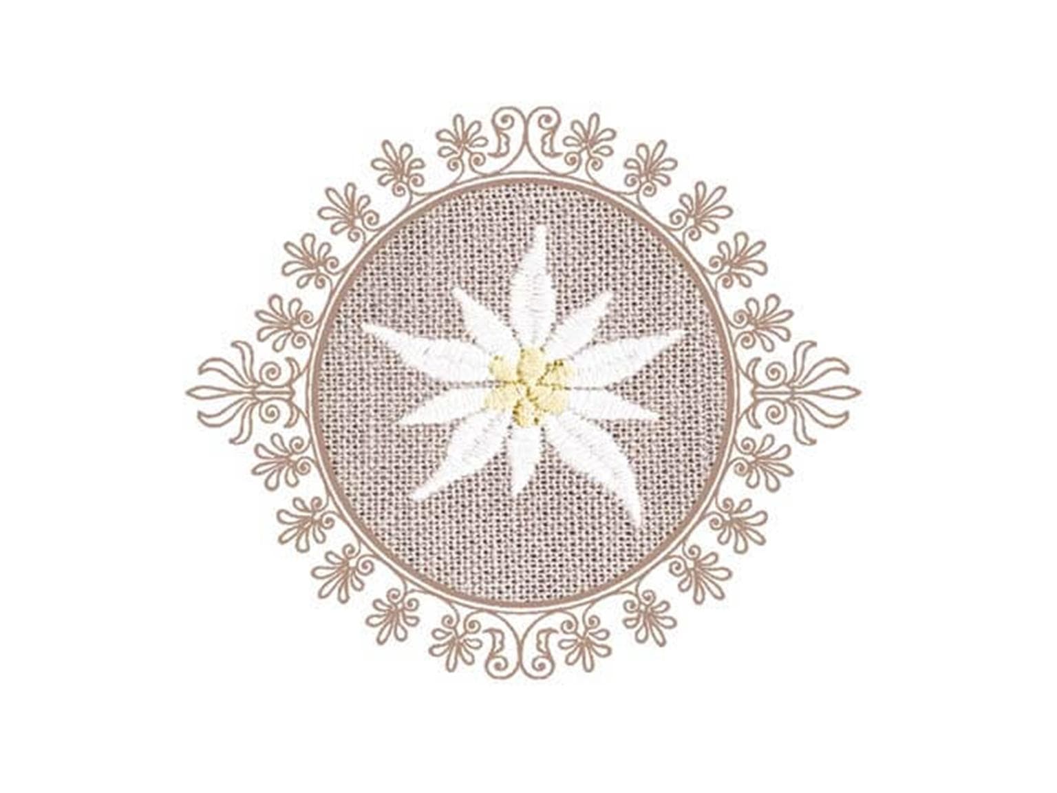 Untersetzer, ø 90 mm rund, 9-lagig, Edelweiss, Tissuewatte