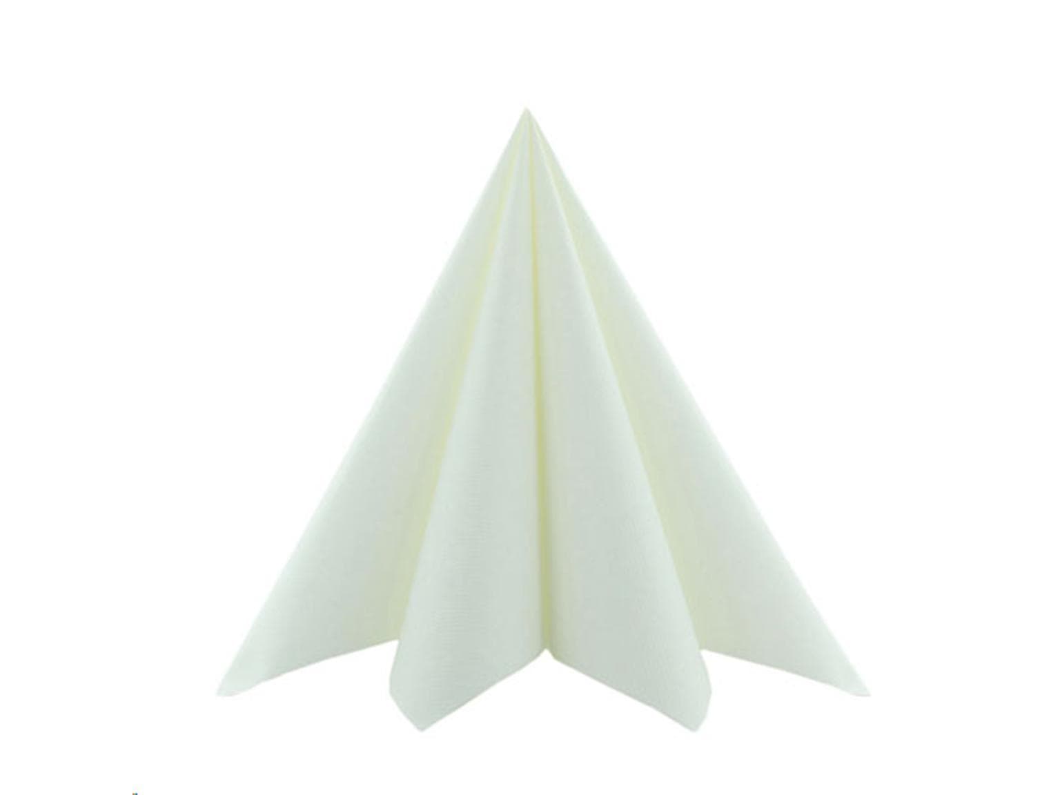 Servietten Airlaid 55 gm2, 40 x 40 cm 1/4 Falz, weiss, unbedruckt