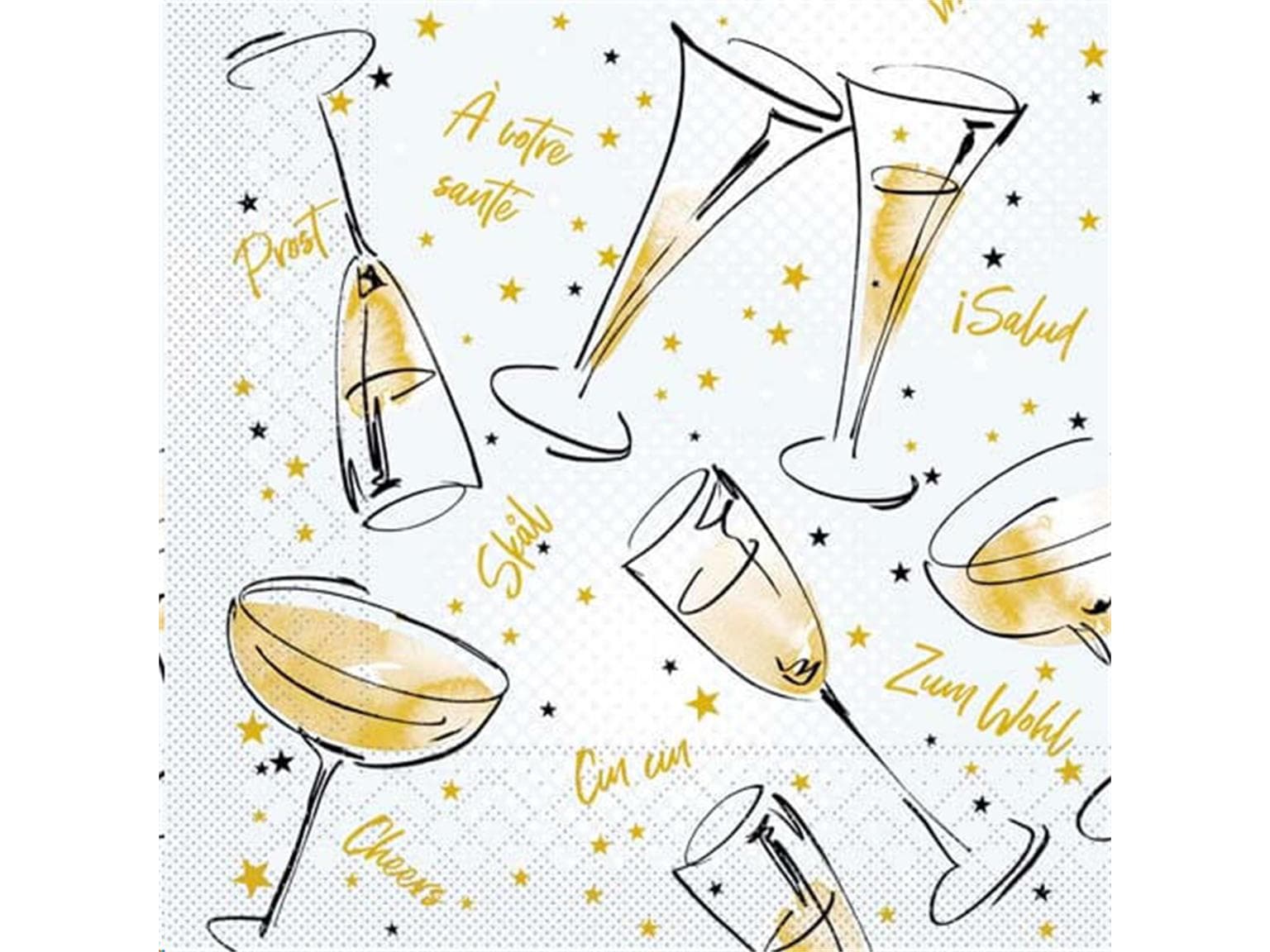 Servietten Tissue 3-lagig, 33 x 33 cm 1/4 Falz, Cheers