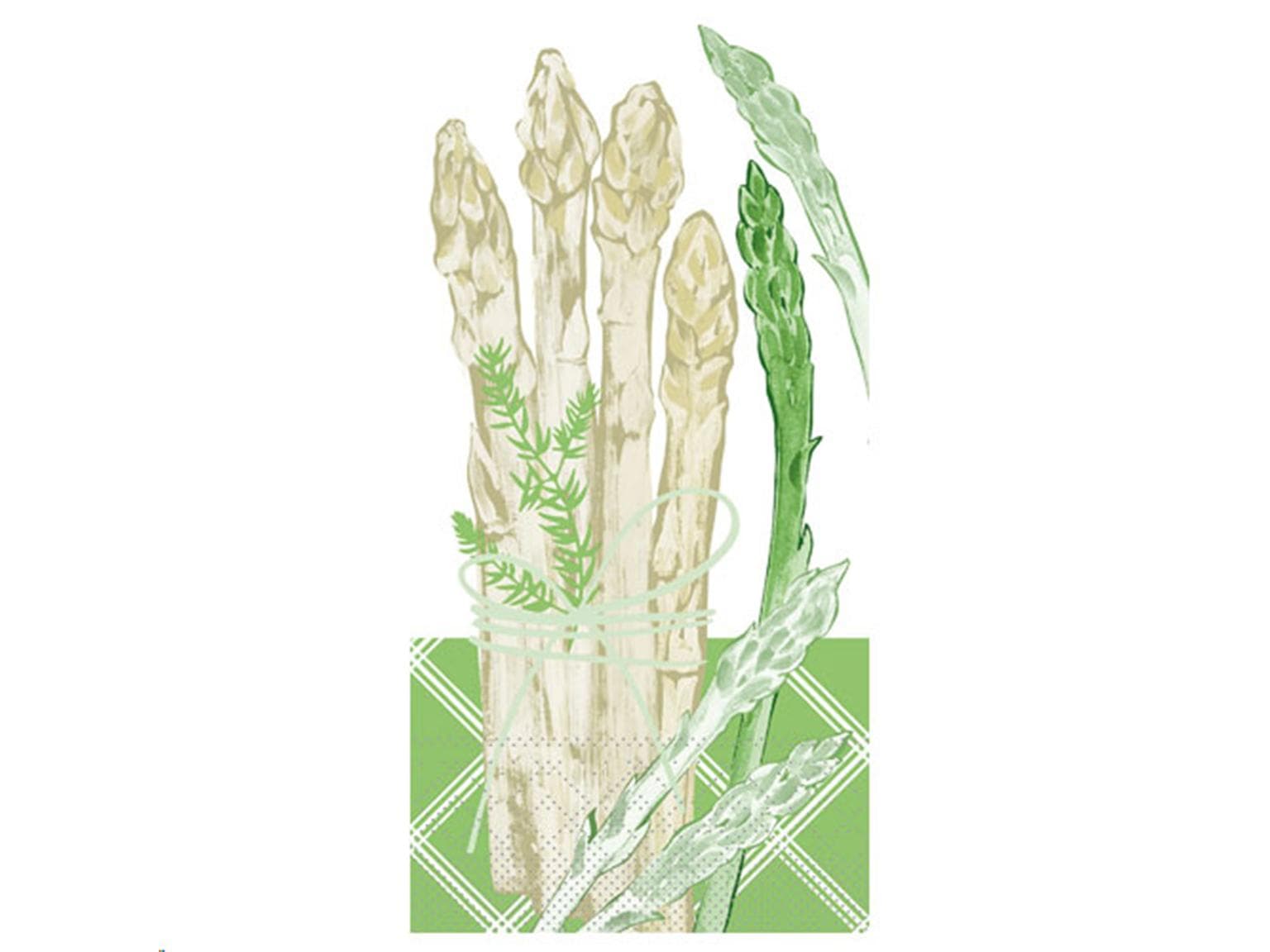 Servietten Tissue 3-lagig, 33 x 33 cm 1/8 Falz, Spargel