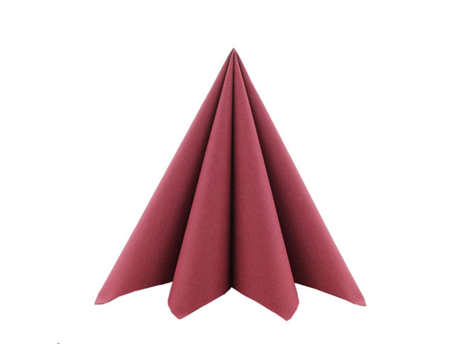 Servietten Airlaid 55 gm2, 33 x 33 cm 1/4 Falz, bordeaux, unbedruckt
