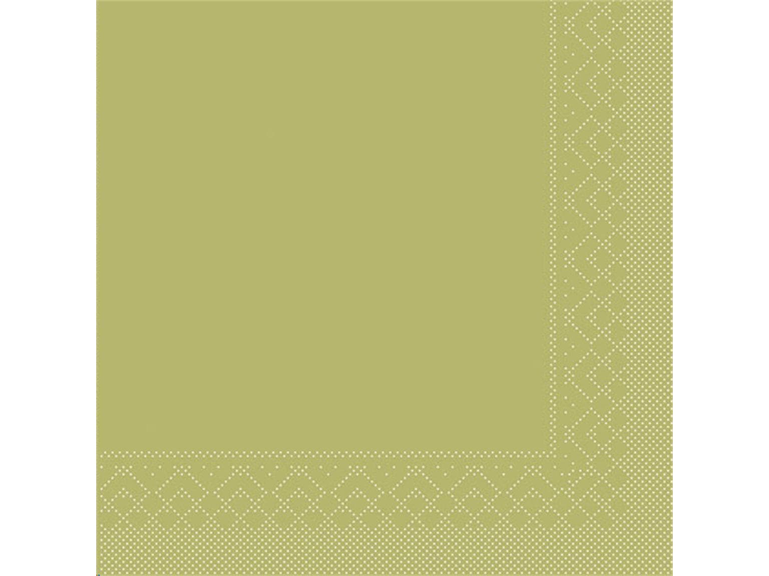 Servietten Tissue 3-lagig, 40 x 40 cm 1/4 Falz, oliv, unbedruckt