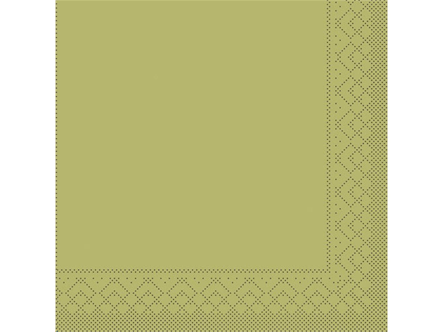 Servietten Tissue 3-lagig, 33 x 33 cm 1/4 Falz, oliv, unbedruckt