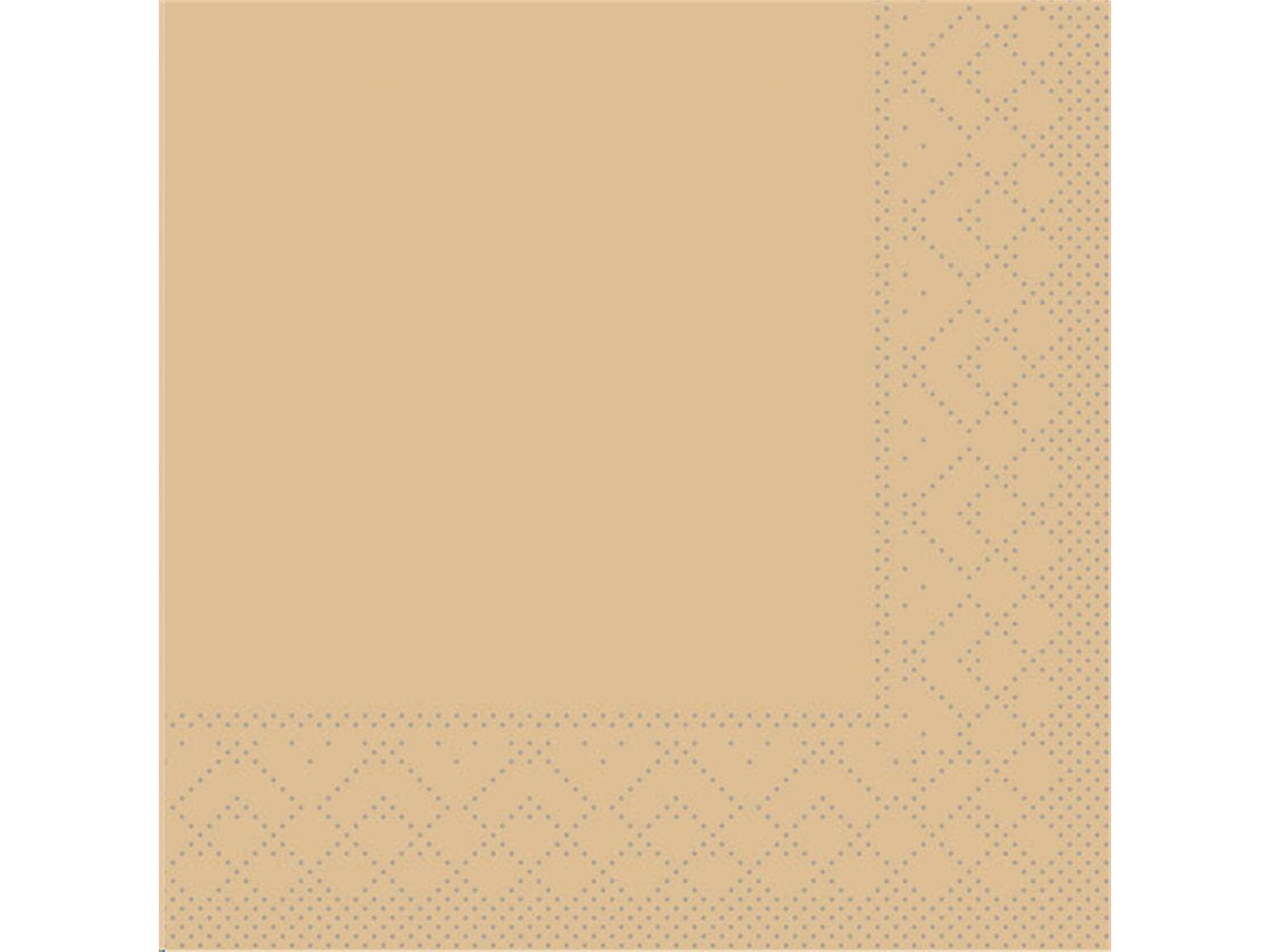 Servietten Tissue 3-lagig, 24 x 24 cm 1/4 Falz, sand, unbedruckt