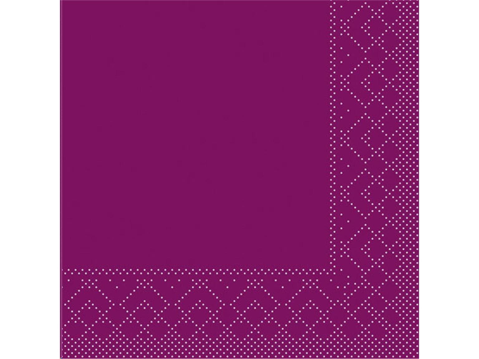 Servietten Tissue 3-lagig, 24 x 24 cm 1/4 Falz, aubergine, unbedruckt