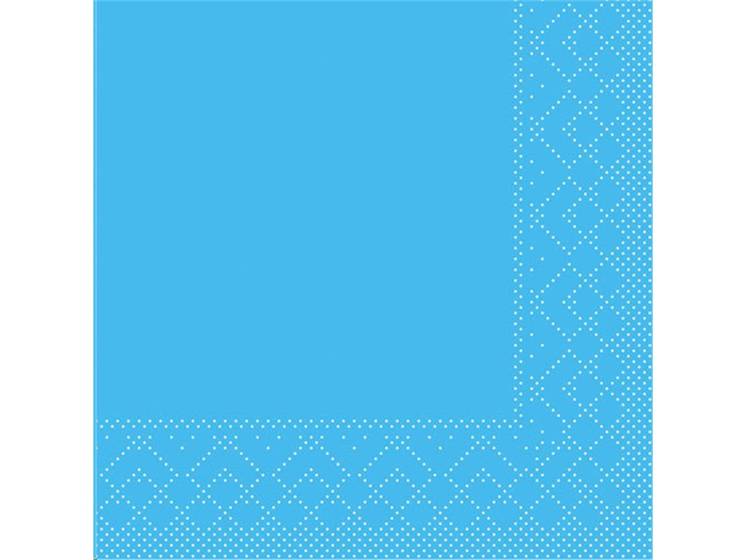 Servietten Tissue 3-lagig, 24 x 24 cm 1/4 Falz, blau, unbedruckt