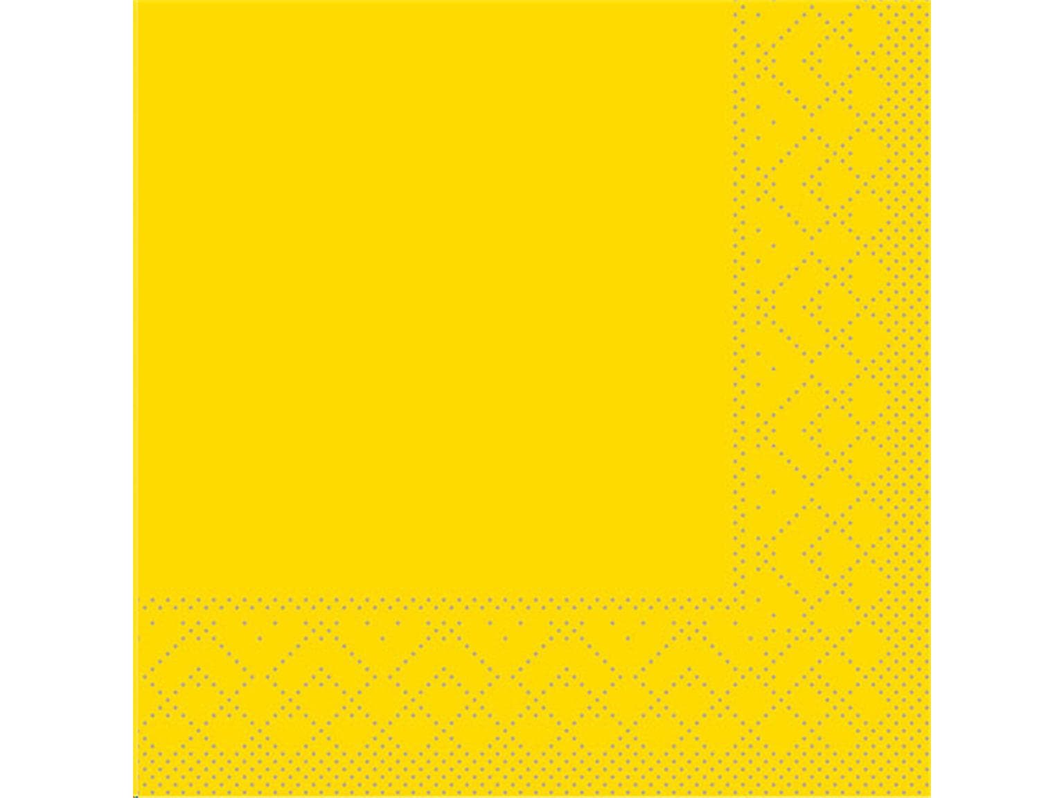 Servietten Tissue 3-lagig, 24 x 24 cm 1/4 Falz, gelb, unbedruckt