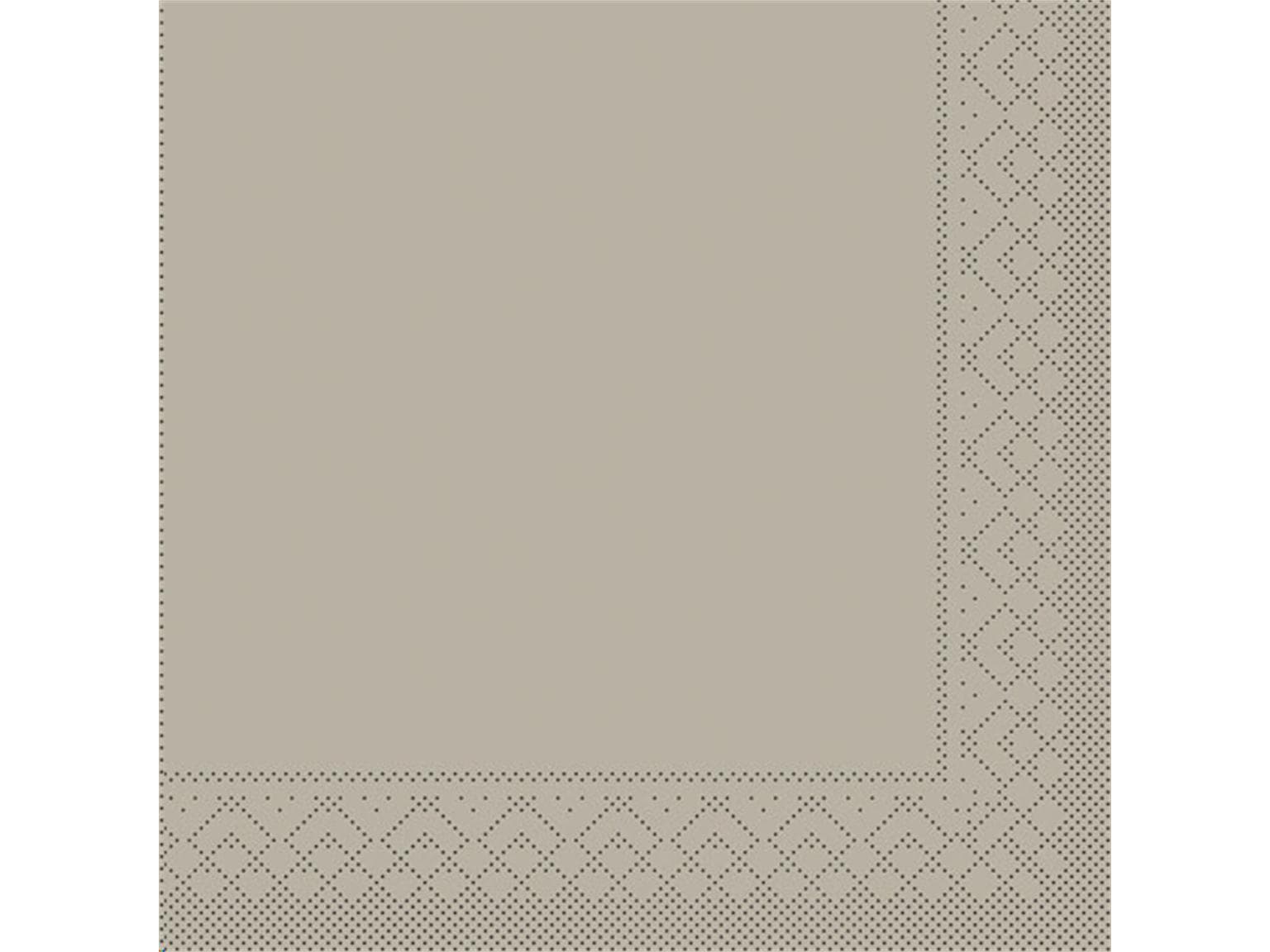 Servietten Tissue 3-lagig, 33 x 33 cm 1/4 Falz, beige-grey, unbedruckt