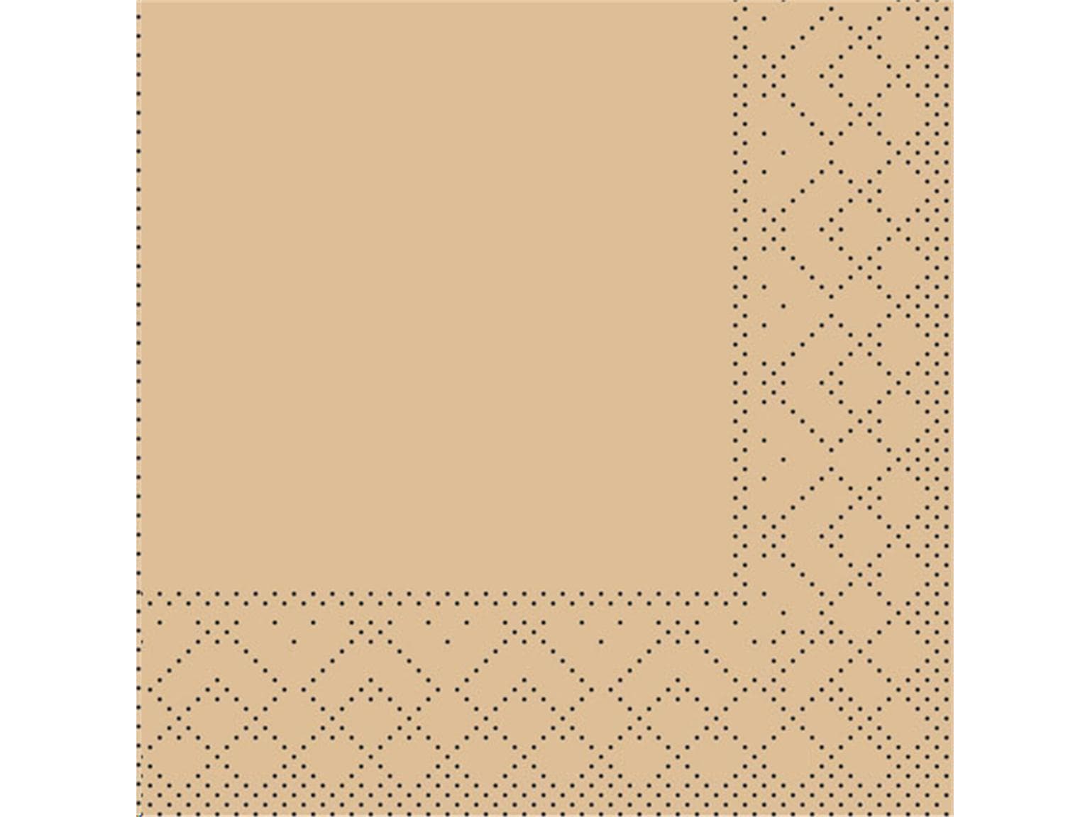 Servietten Tissue 3-lagig, 20 x 20 cm 1/4 Falz, sand, unbedruckt